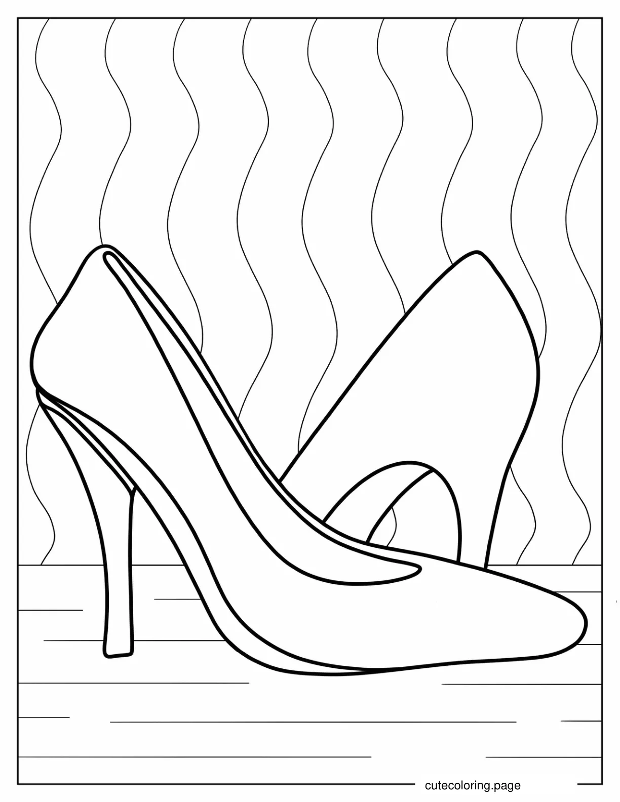 A Pair Of High Heels Coloring In For Preschoolers coloring page