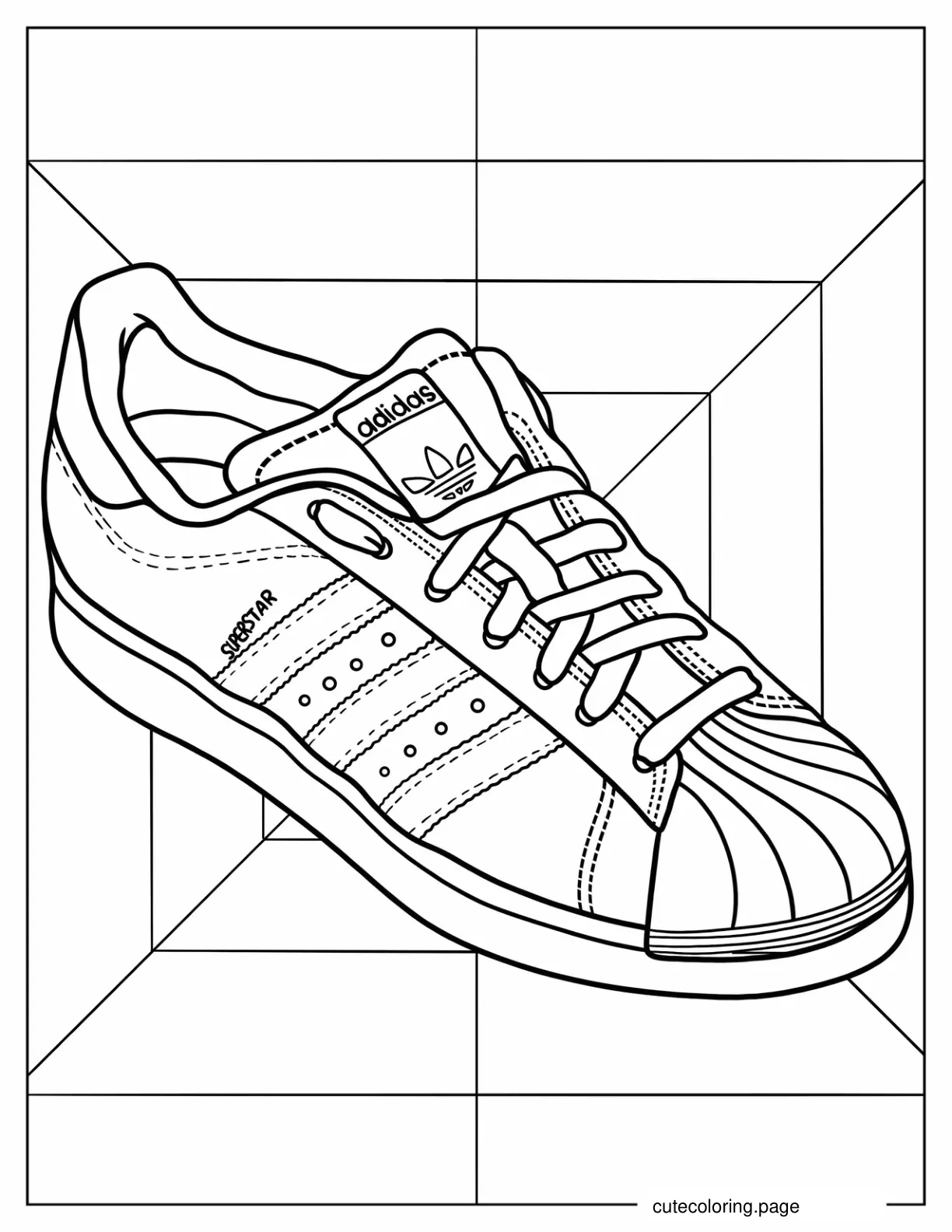 Adidas Superstar Sneaker Coloring Sheet coloring page