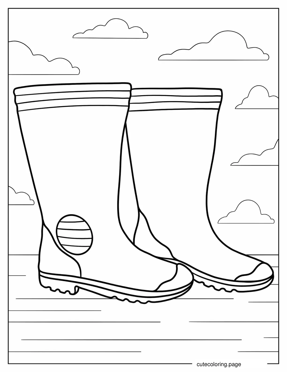 Boots Outline Coloring In For Preschoolers coloring page