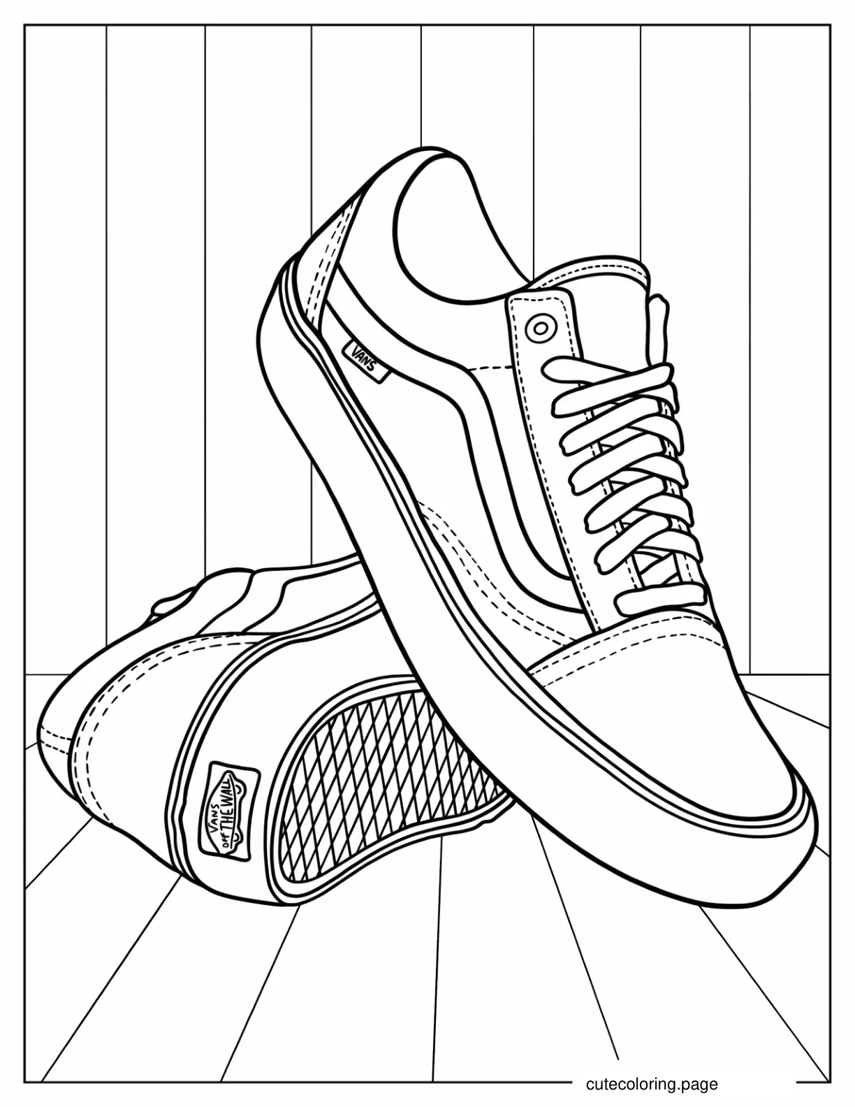 Coloring Page Of A Pair Of Vans coloring page