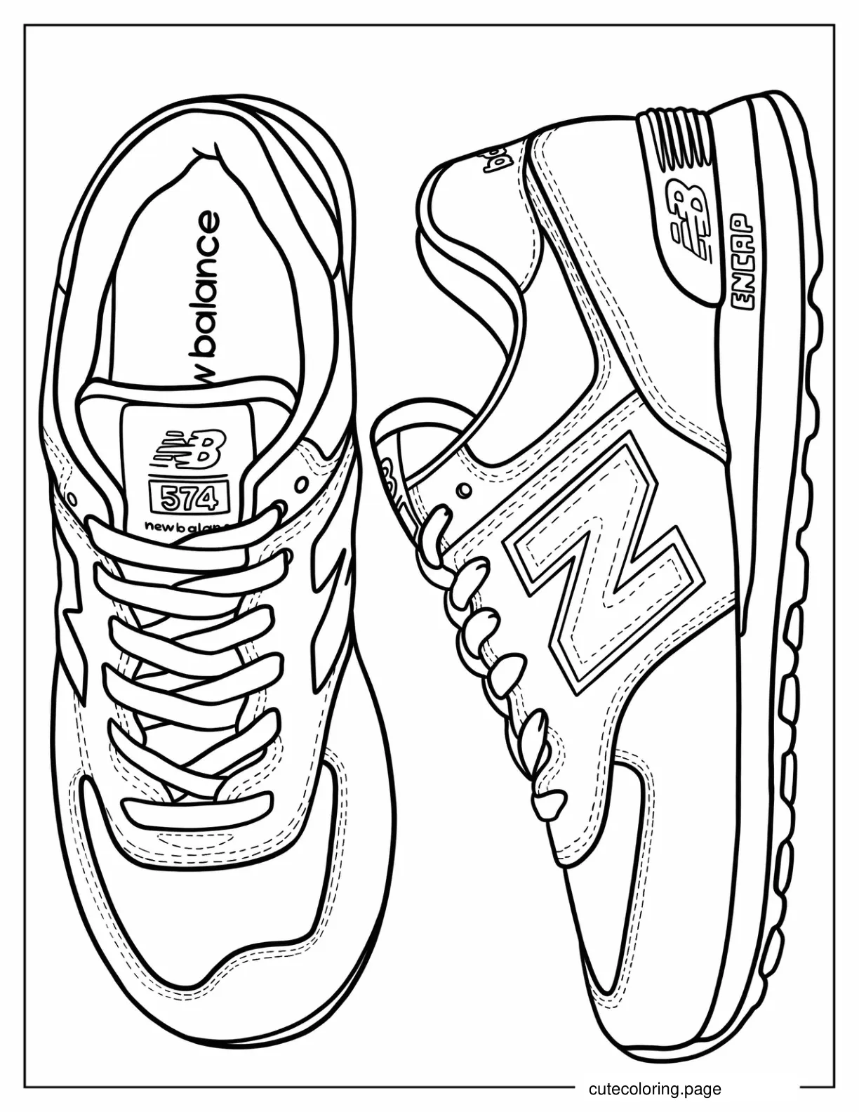 Coloring Page Of New Balance Running Shoes coloring page