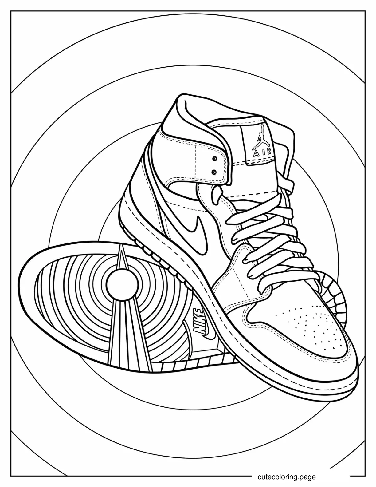 Coloring Sheet Of Air Jordan 1 Retro Mid coloring page