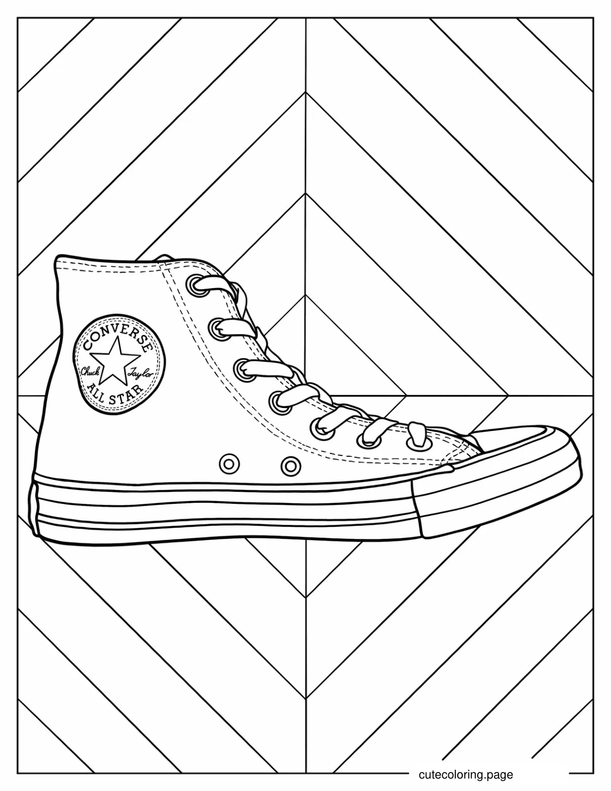 Coloring Sheet Of Converse Chuck Taylor For Kids coloring page