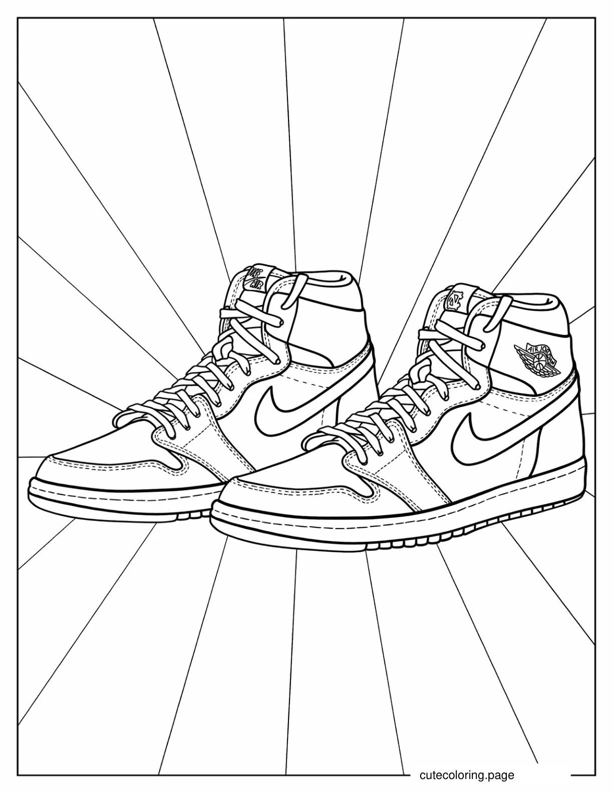 Detailed Pair Of Air Jordans Coloring Page coloring page