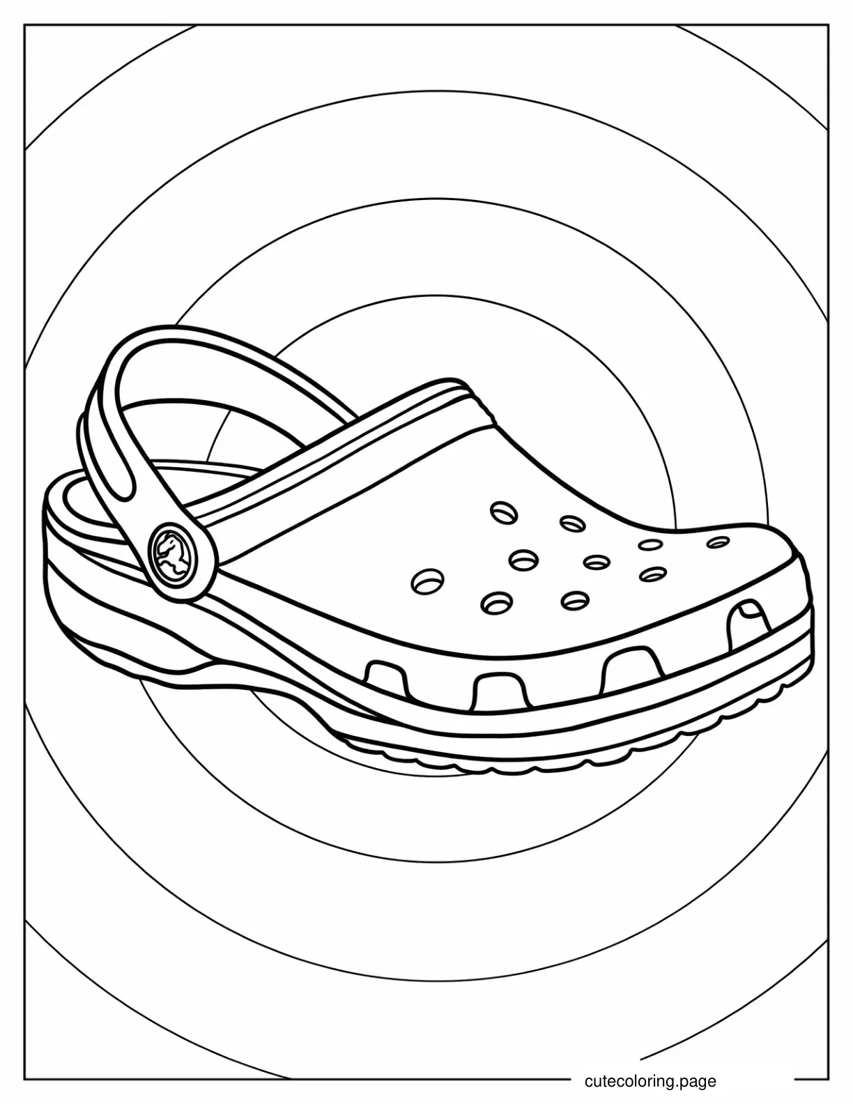 Easy Outline Of Crocs To Color coloring page