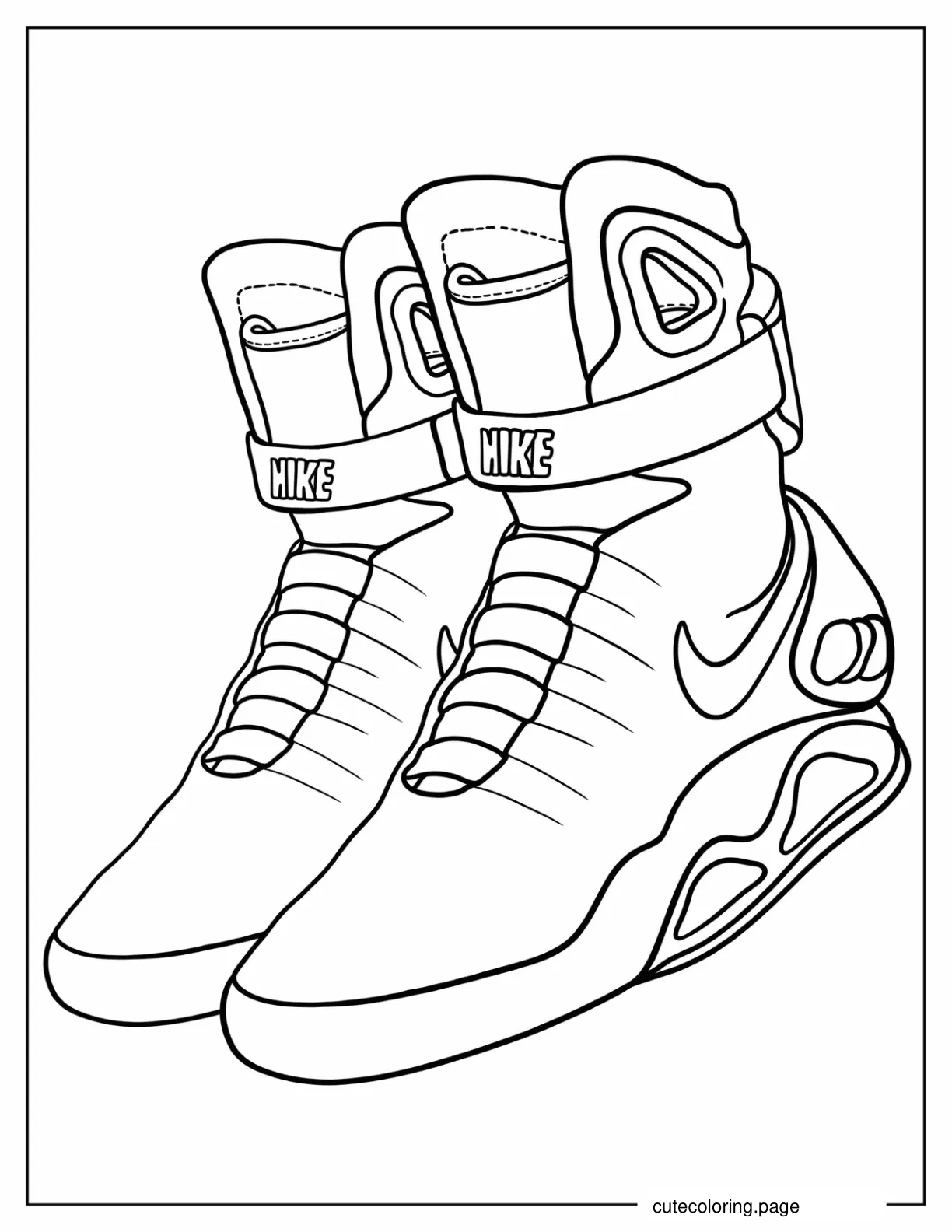 Easy Outline Of Nike Air Jordans For Kids coloring page