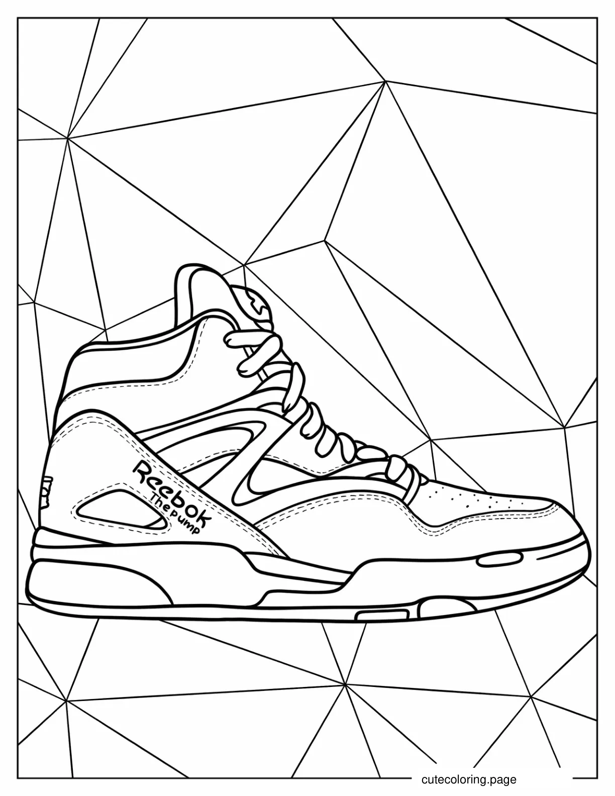 Easy Outline Of Reebok The Pump To Color coloring page