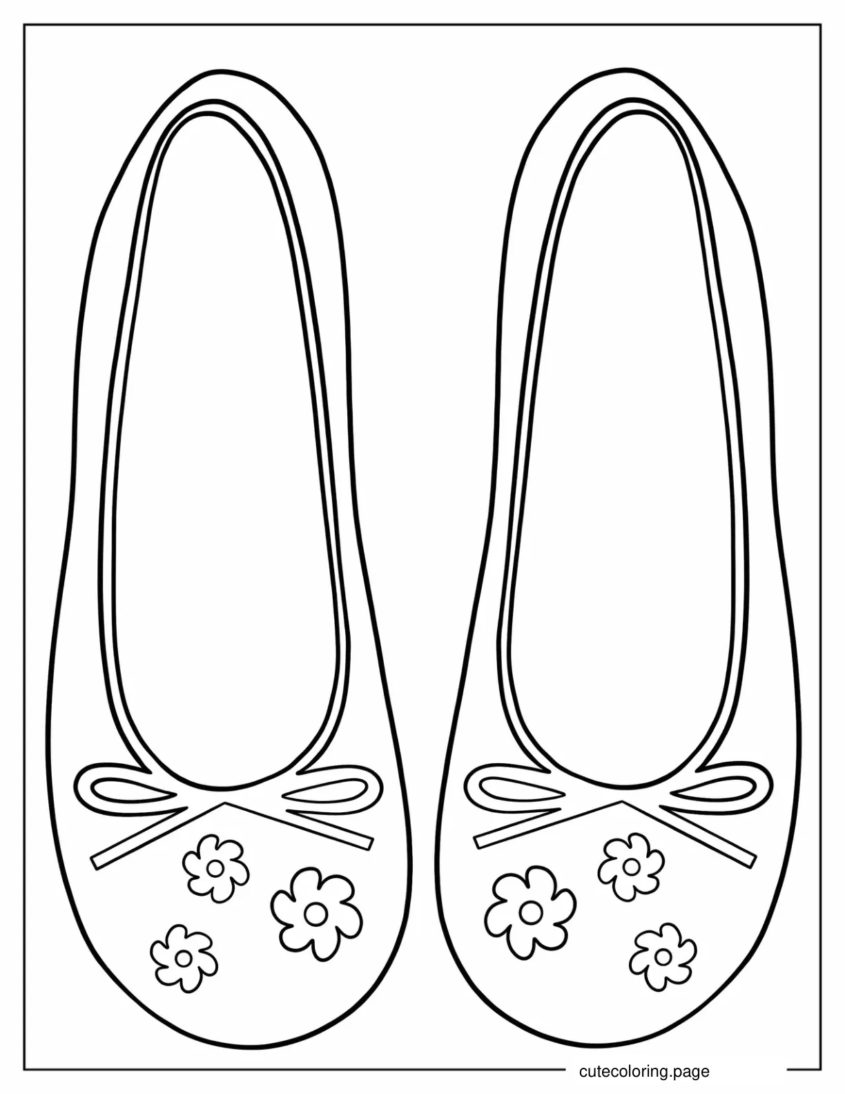 Girl_s Ballet Flats To Color For Preschoolers coloring page