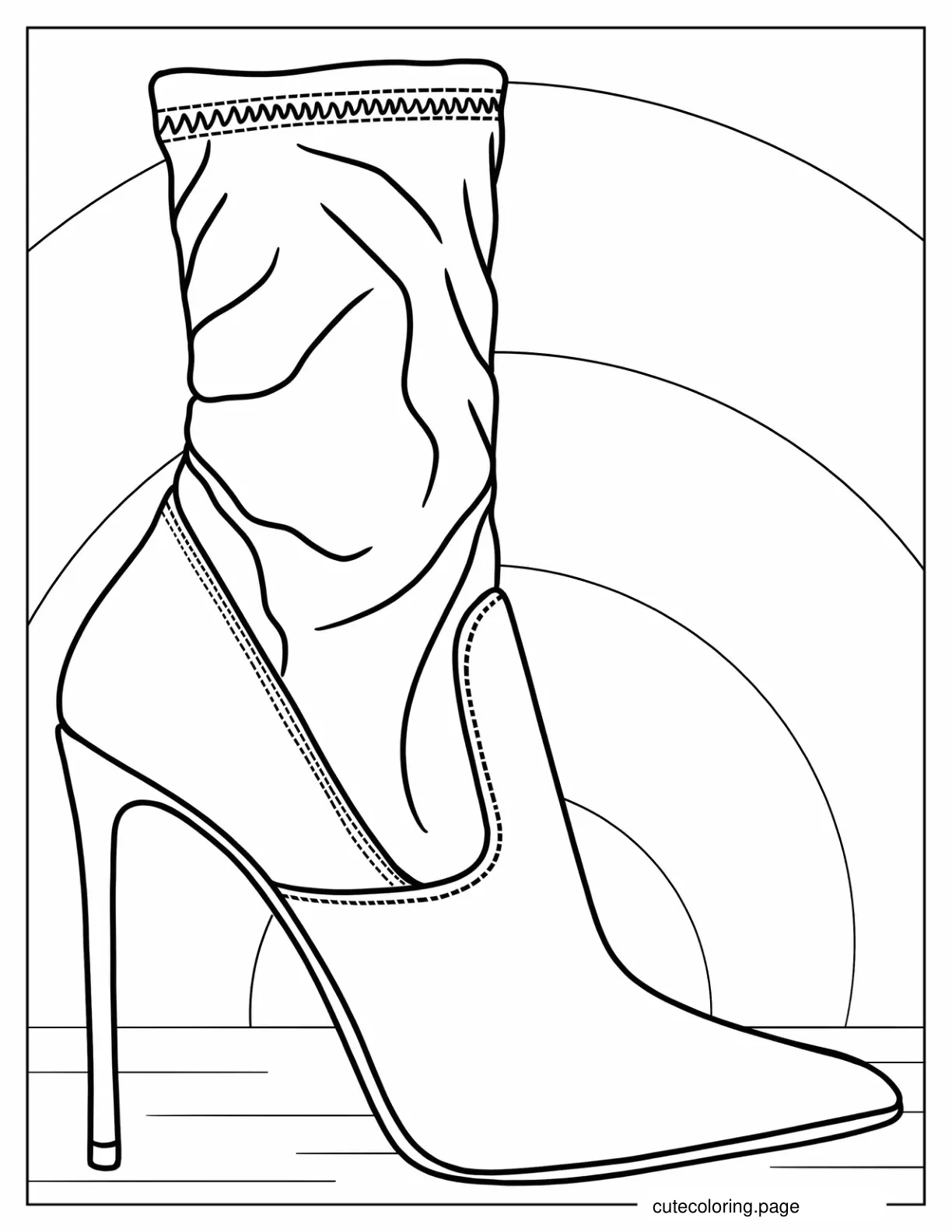 High Heeled Boots coloring page