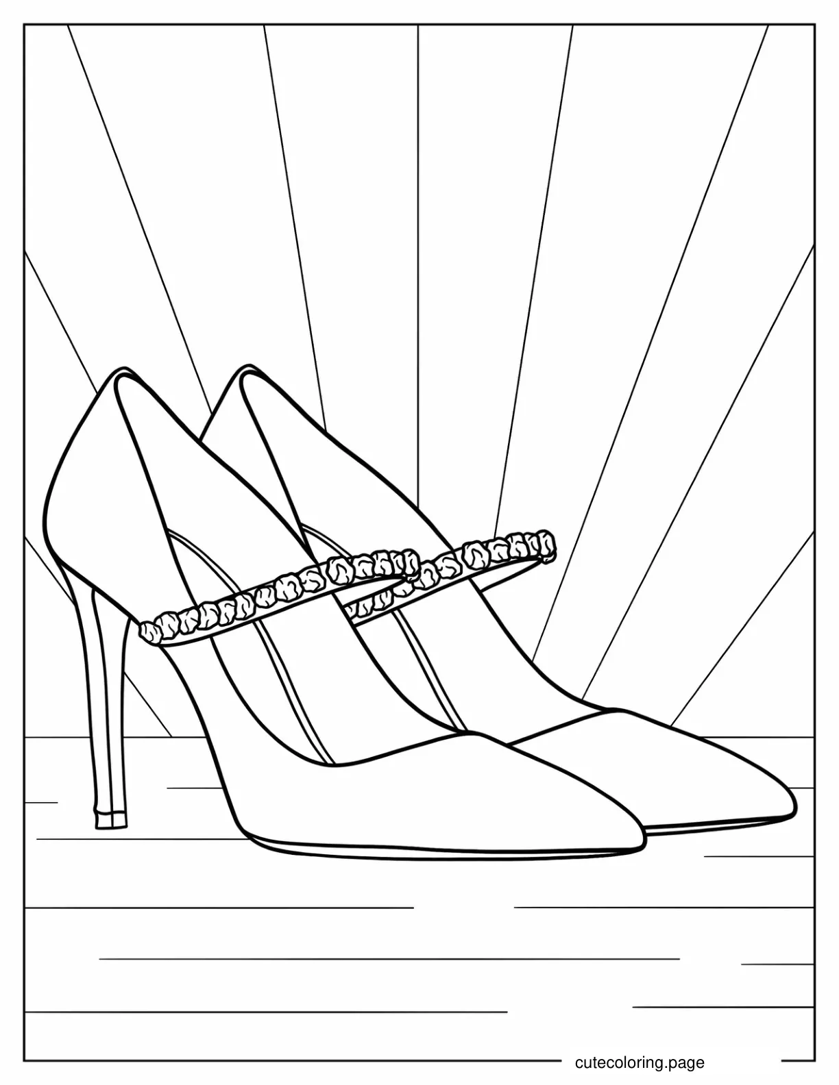 Mary Jane Pumps Shoes coloring page