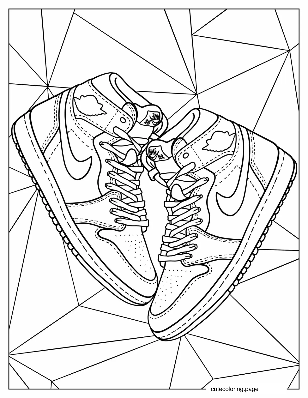 Nike Air Jordans Coloring Sheet coloring page