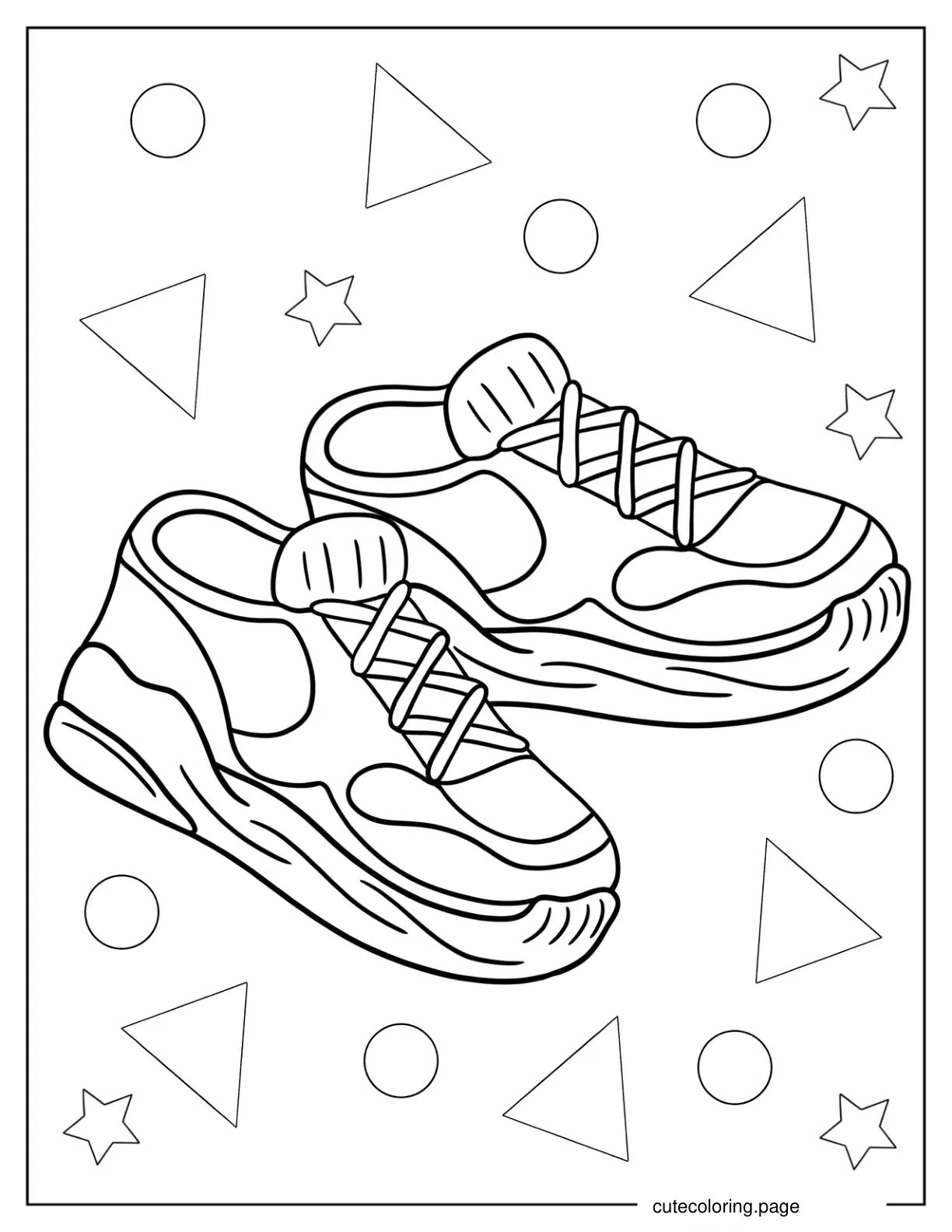 Outline Of Kid_s Rubber Shoes Coloring In coloring page