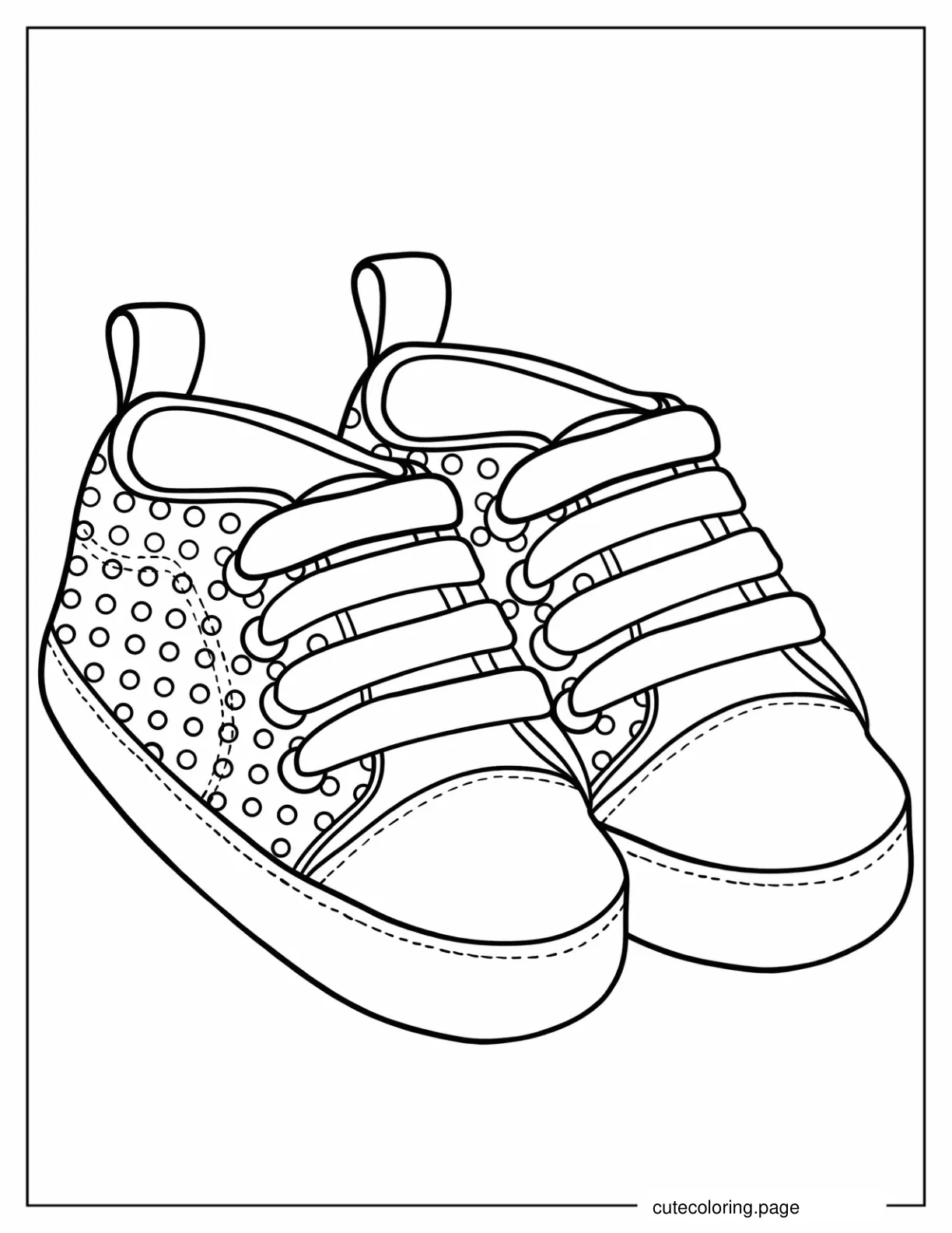 Polka Dots Toddler Shoes Coloring Page coloring page