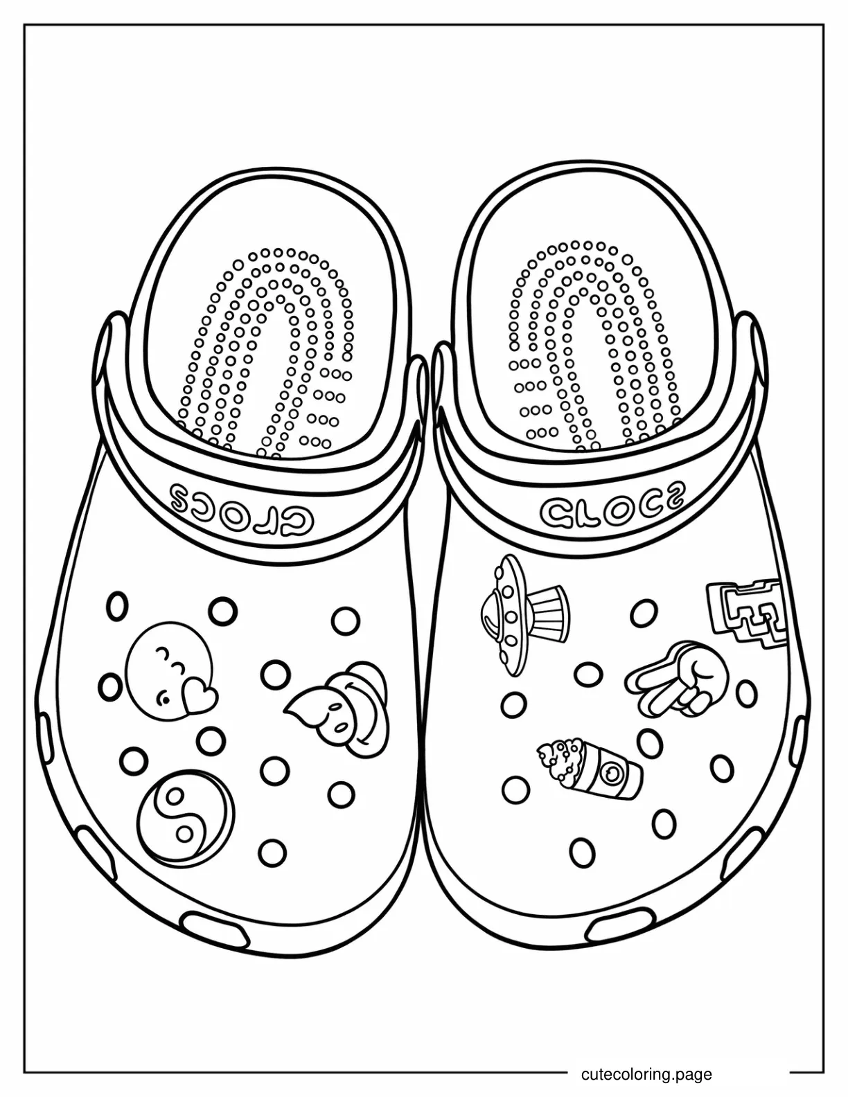 Top View Of Cute Crocs Coloring In coloring page