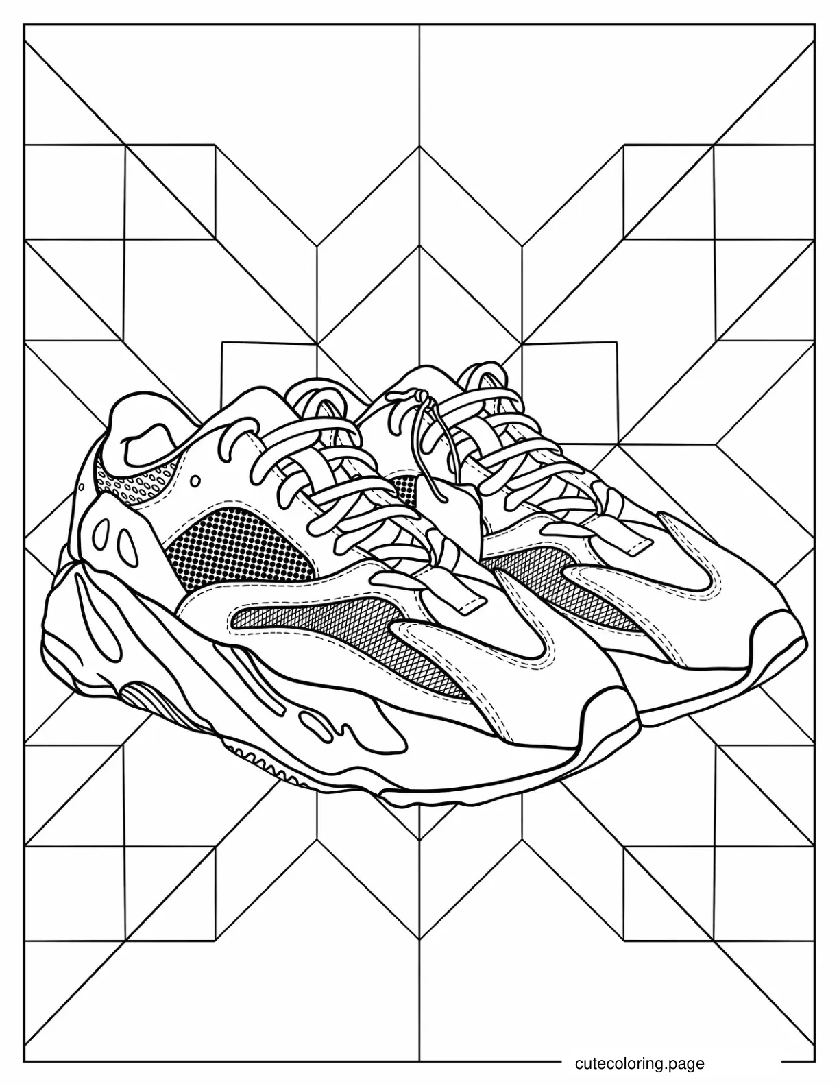 Yeezy x Adidas Running Sneakers Coloring Page coloring page