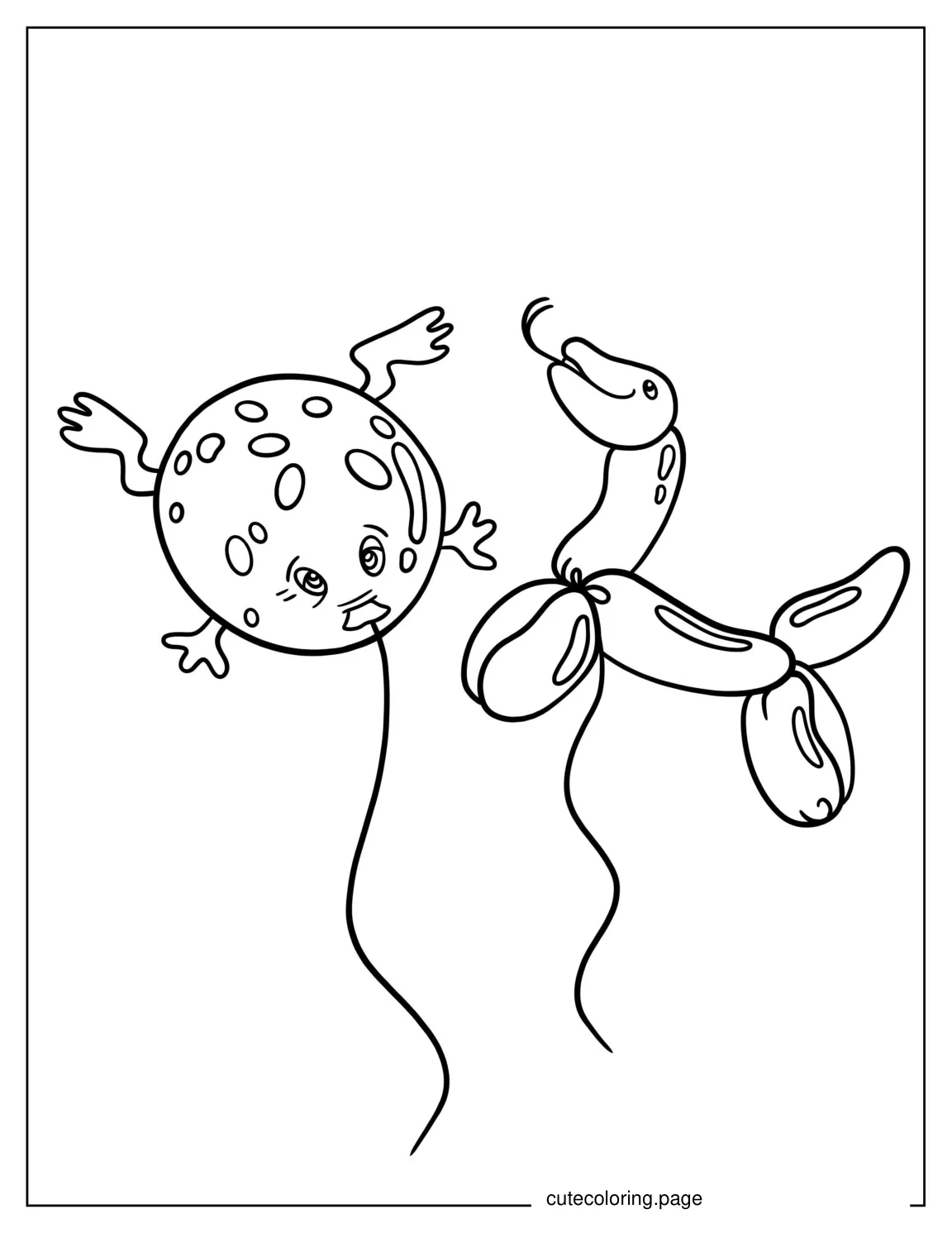 Animal Balloons From Shrek To Color coloring page