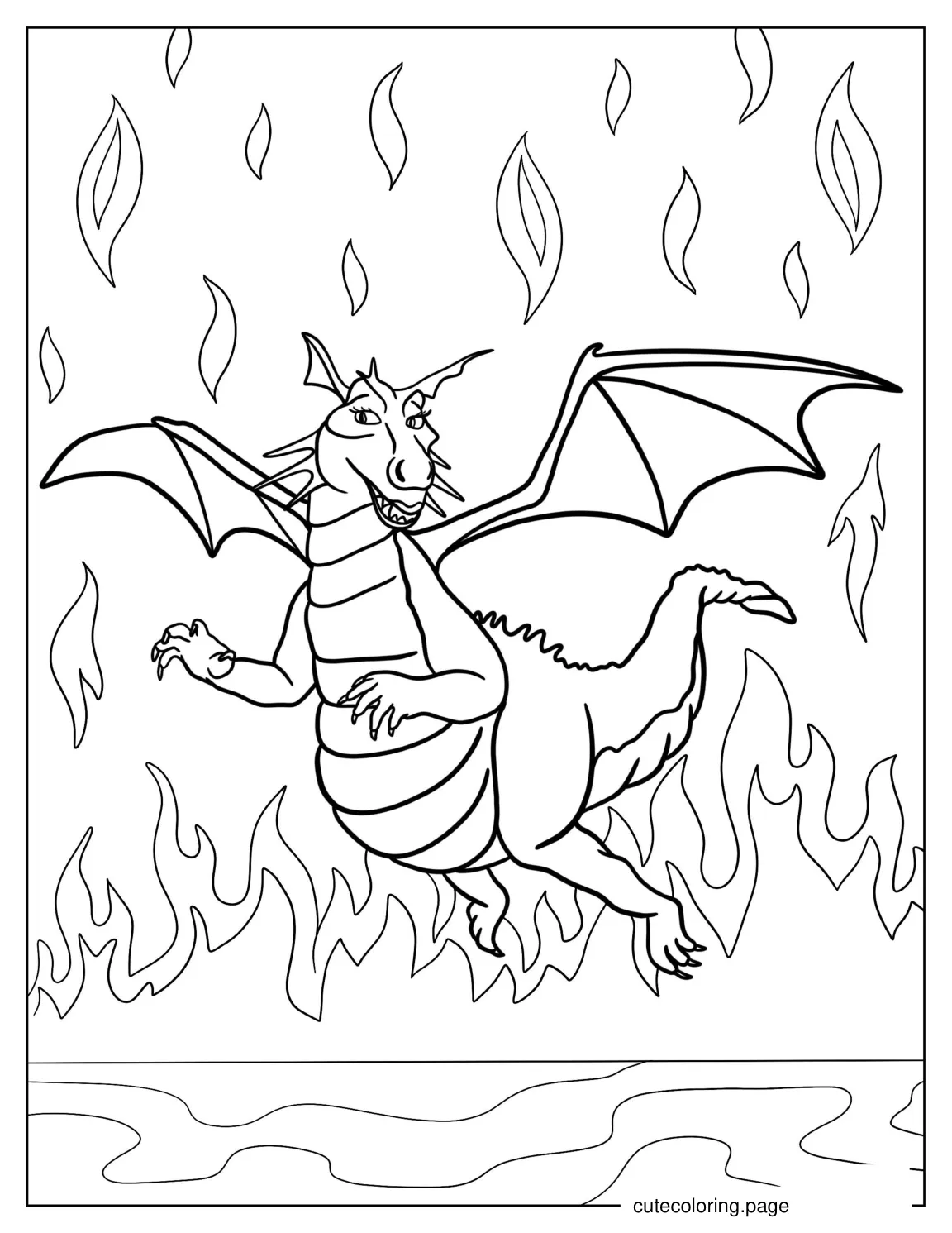 Dragon From Shrek Coloring Page coloring page