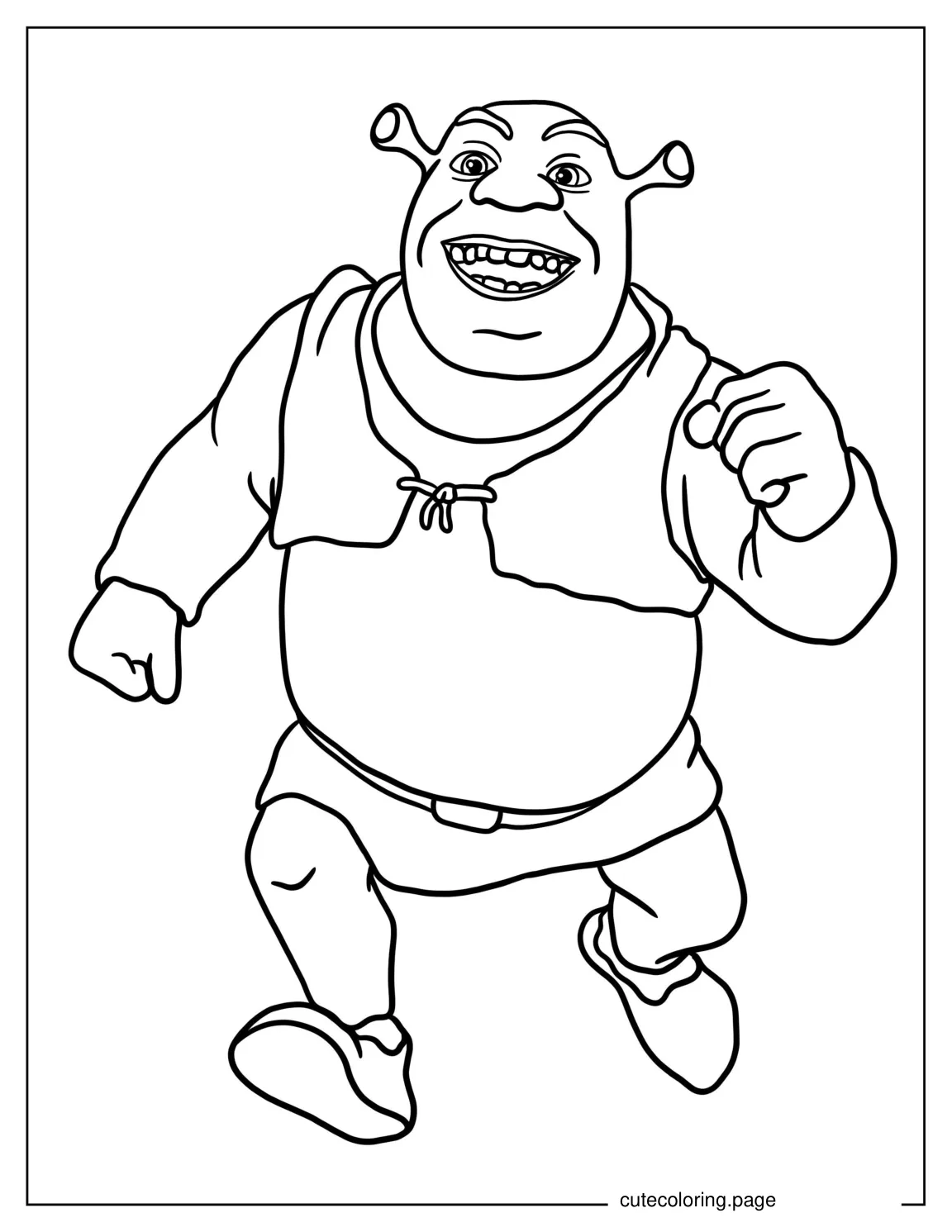 Easy Outline Of Shrek To Color For Kids coloring page