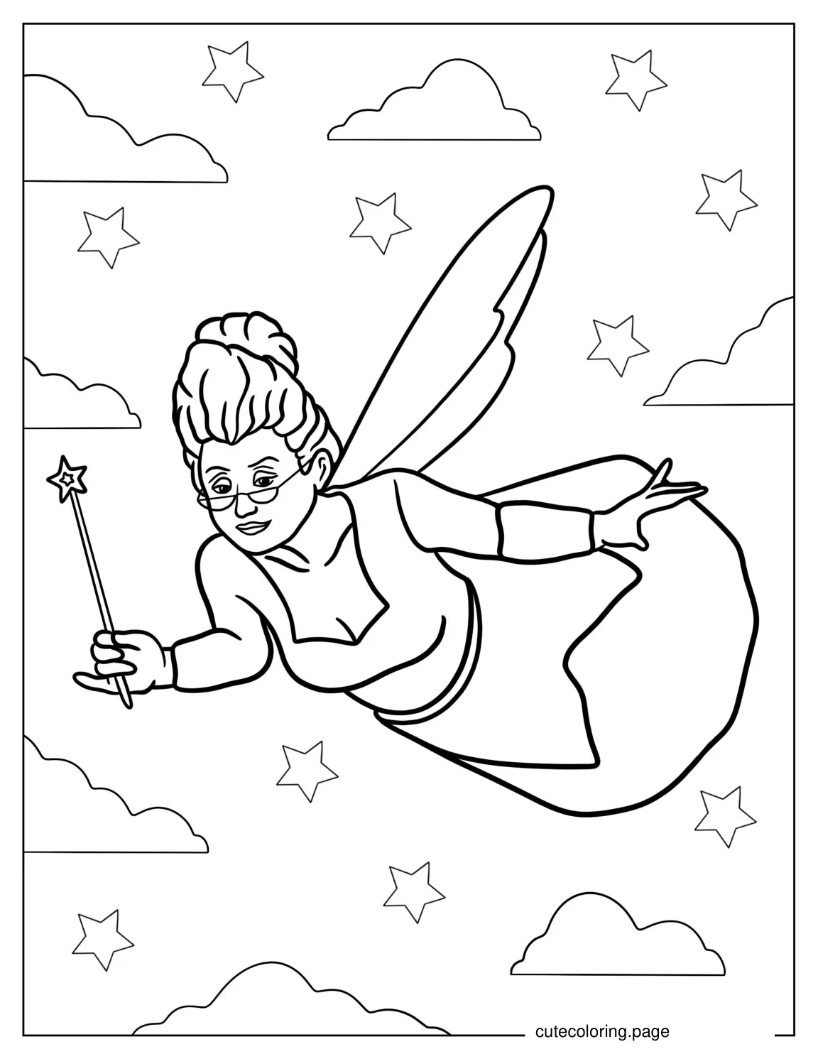 Fairy Godmother From Shrek To Color coloring page