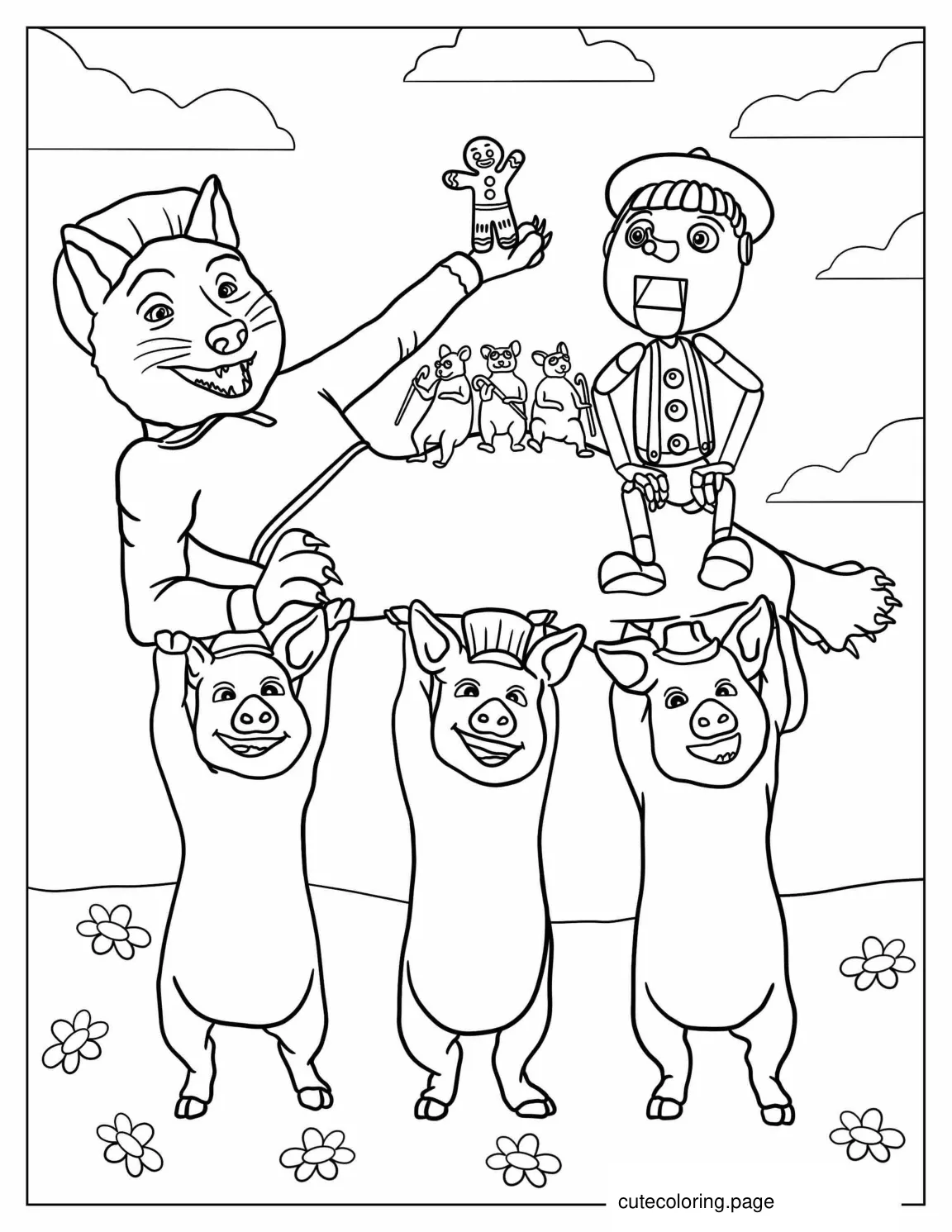 Fairy Tale Creatures From Shrek To Color coloring page