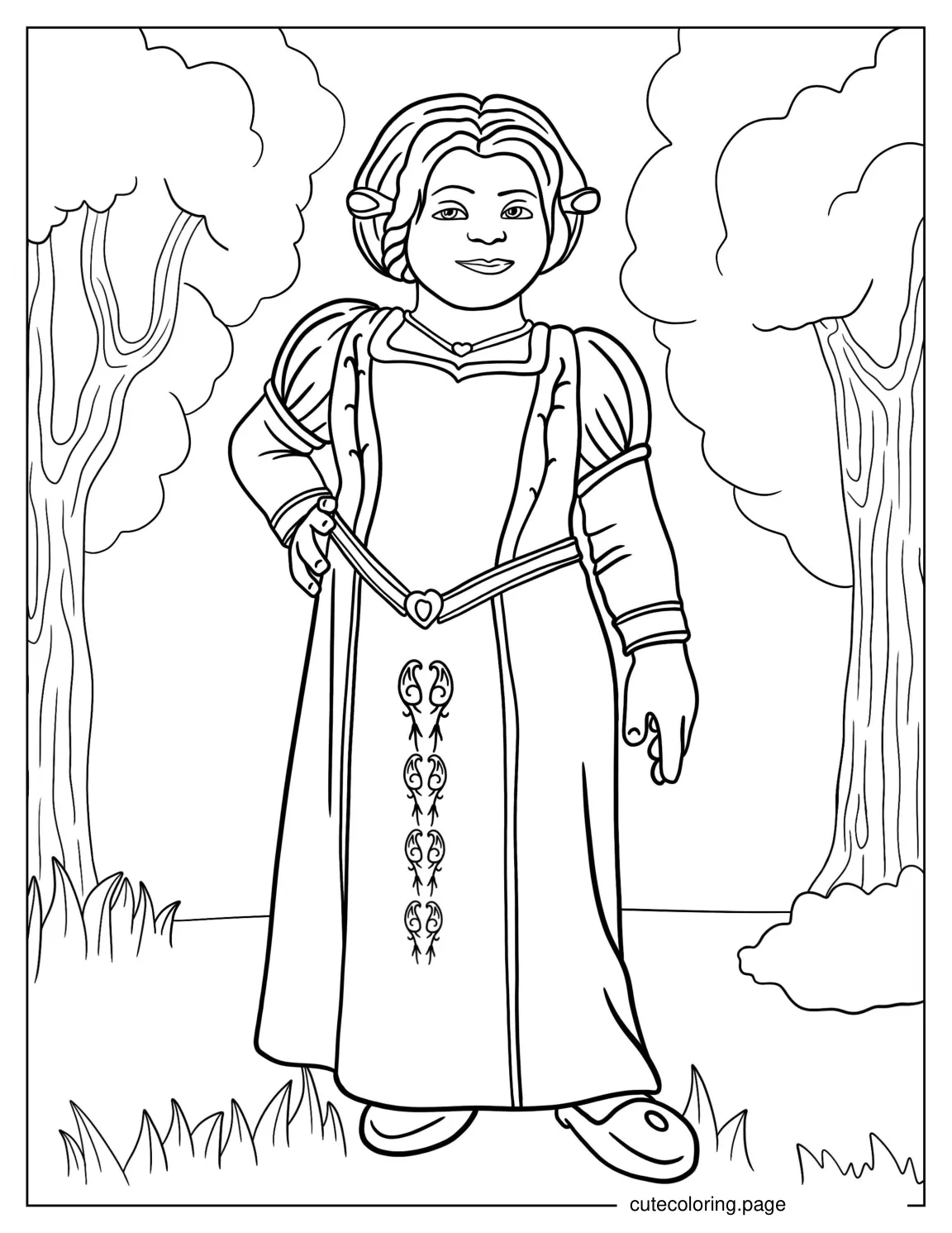 Princess Fiona As a Ogre To Color coloring page