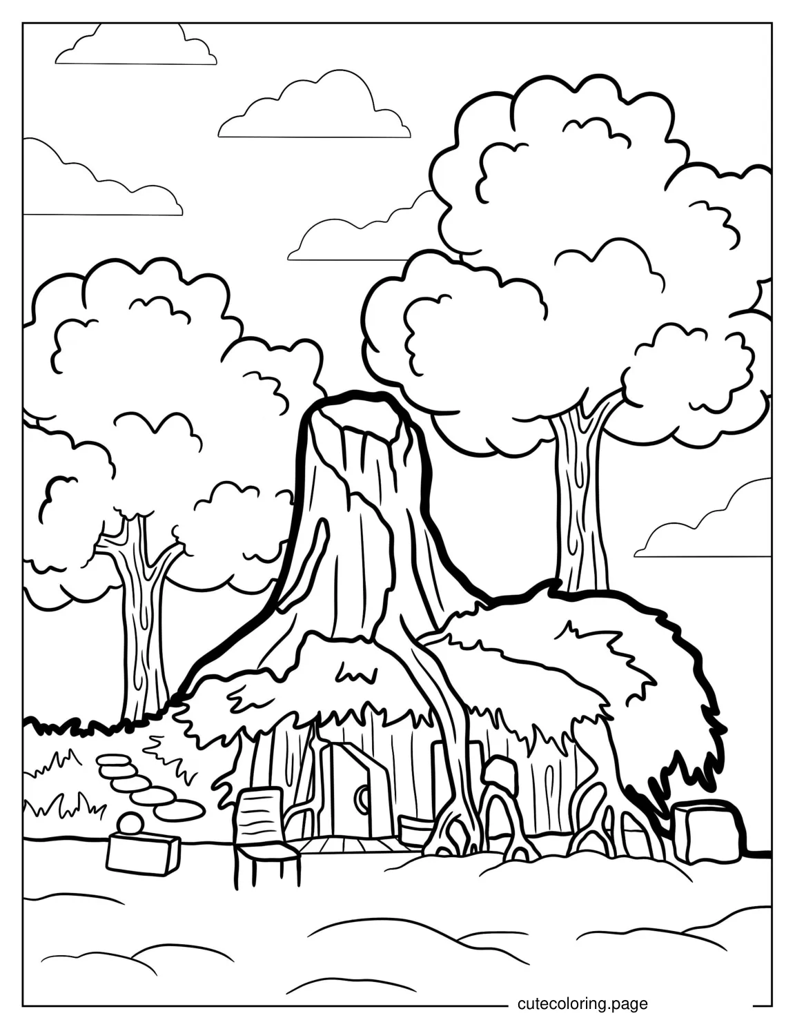 Shrek_s Swamp House Coloring Page coloring page