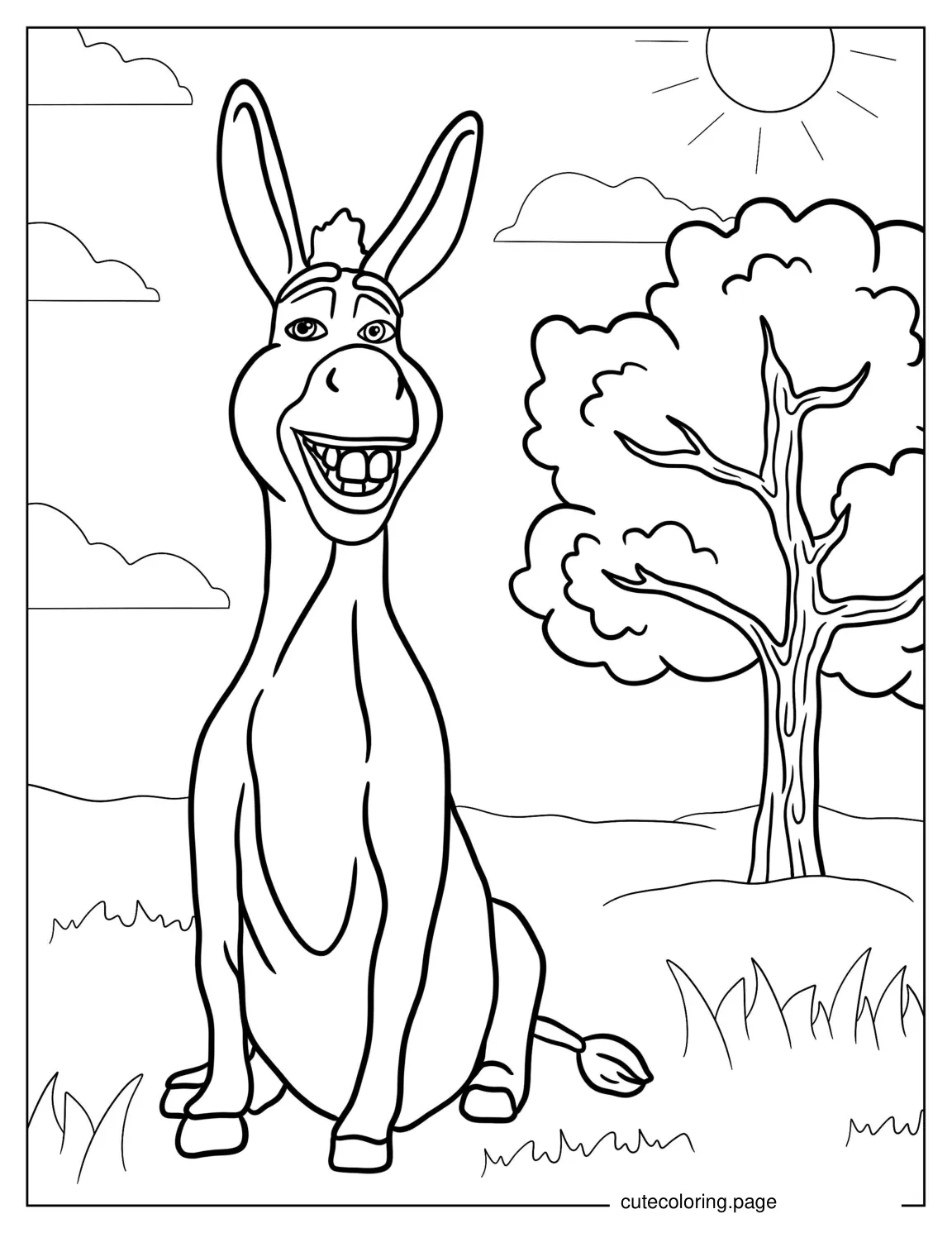 Simple Outline Of Shrek To Color coloring page