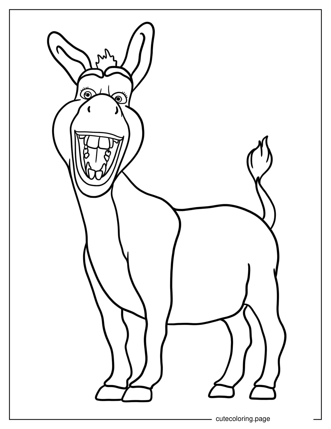 Smiling Donkey Coloring Sheet coloring page