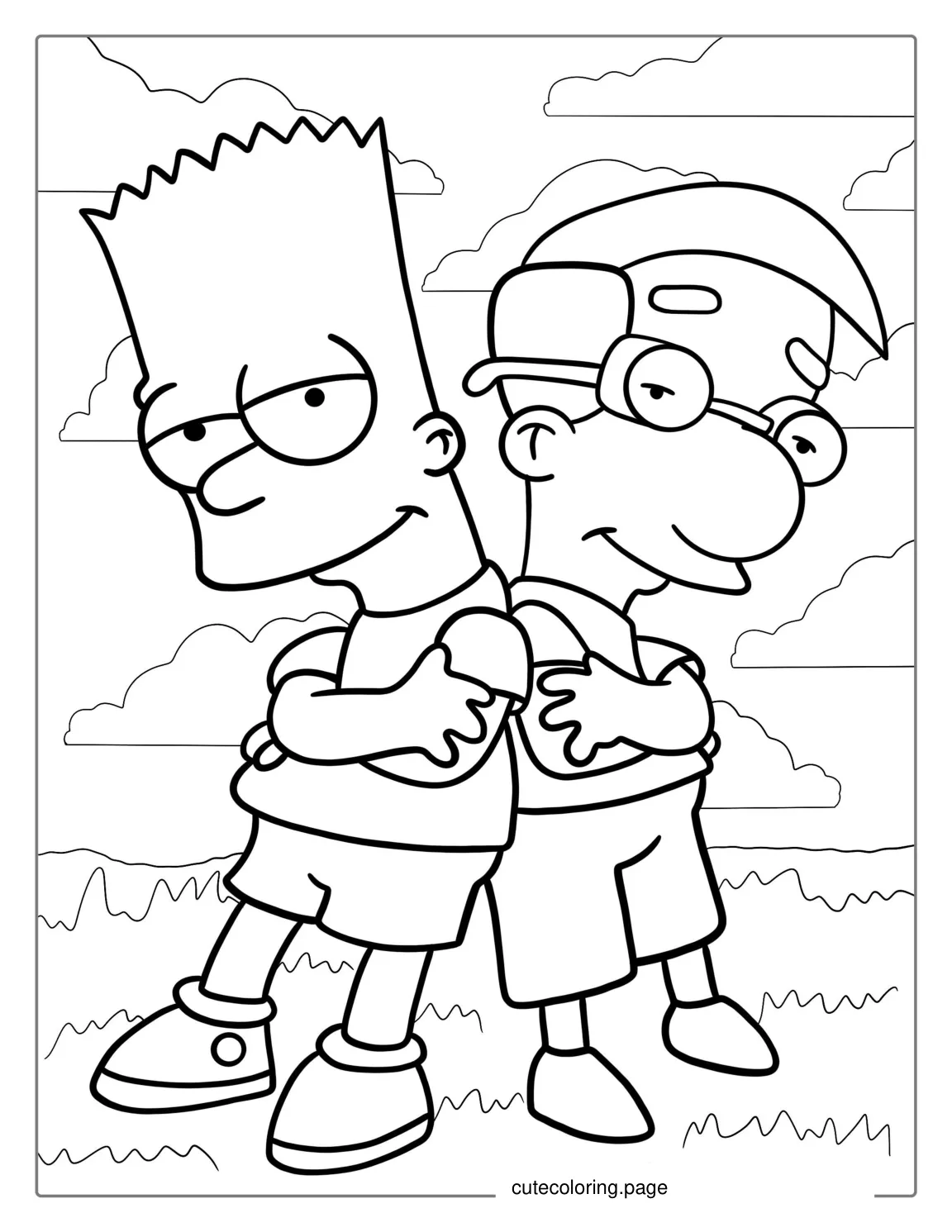 Bart And Milhouse Coloring Page coloring page