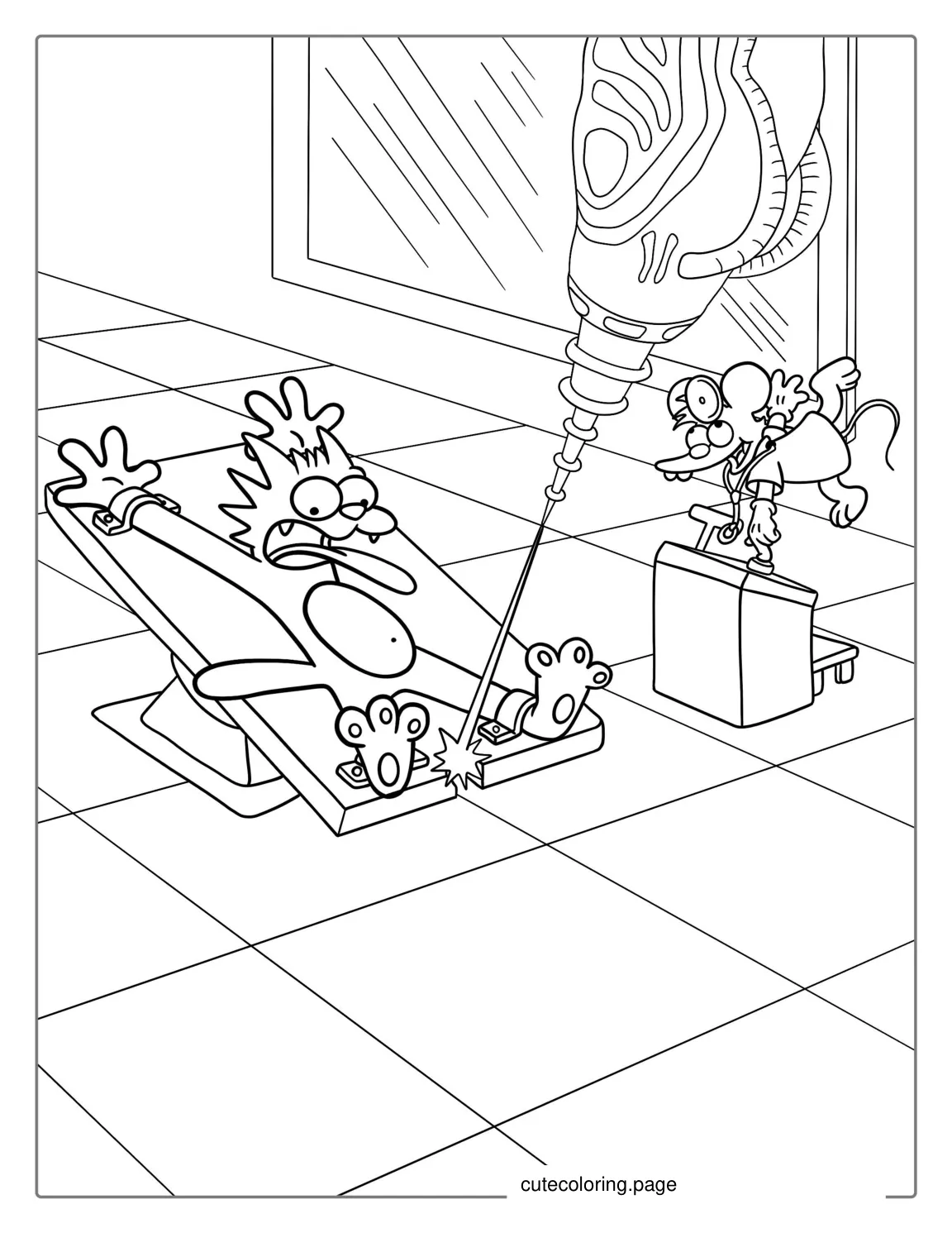 Coloring Page Of Itchy And Scratchy  coloring page