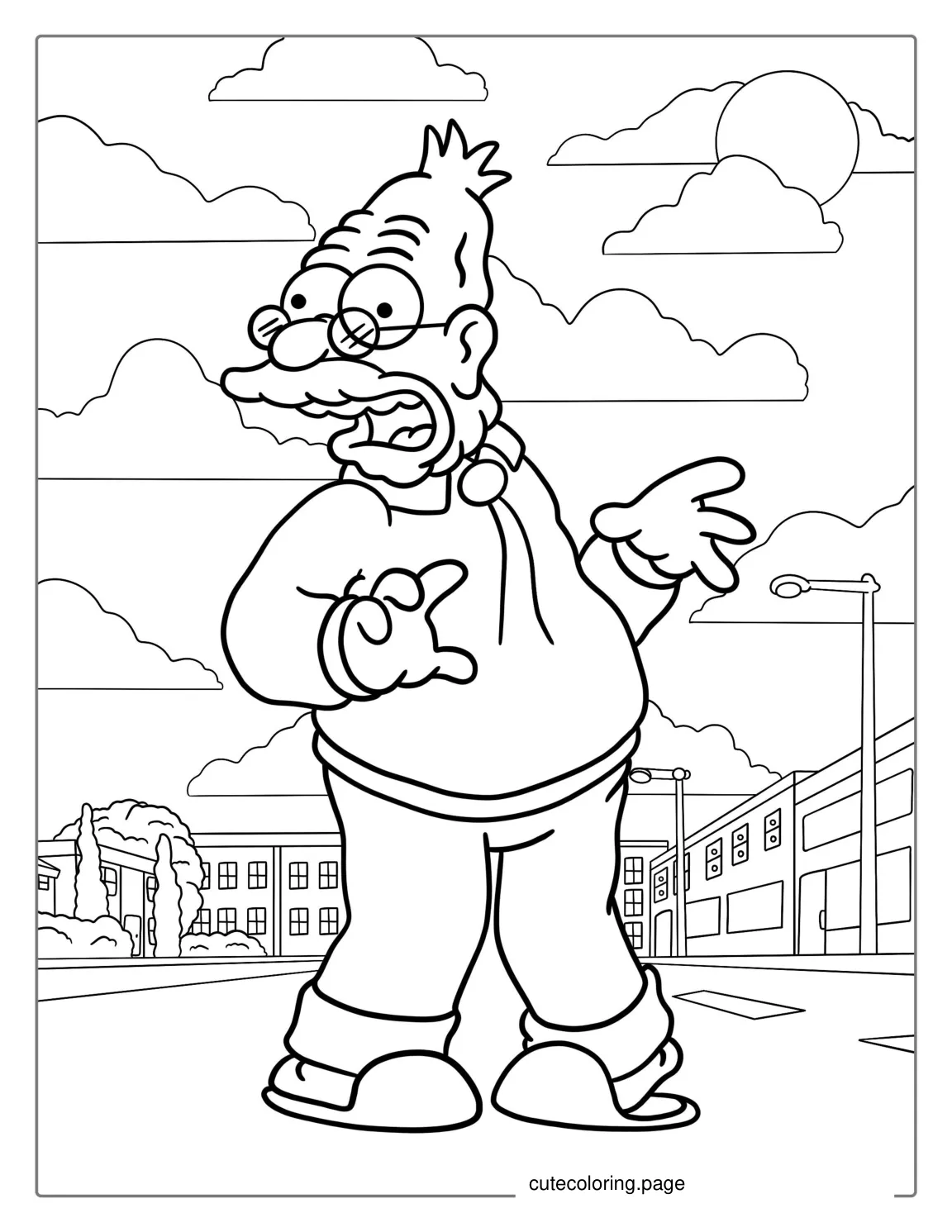 Grandpa Simpson Coloring Page coloring page