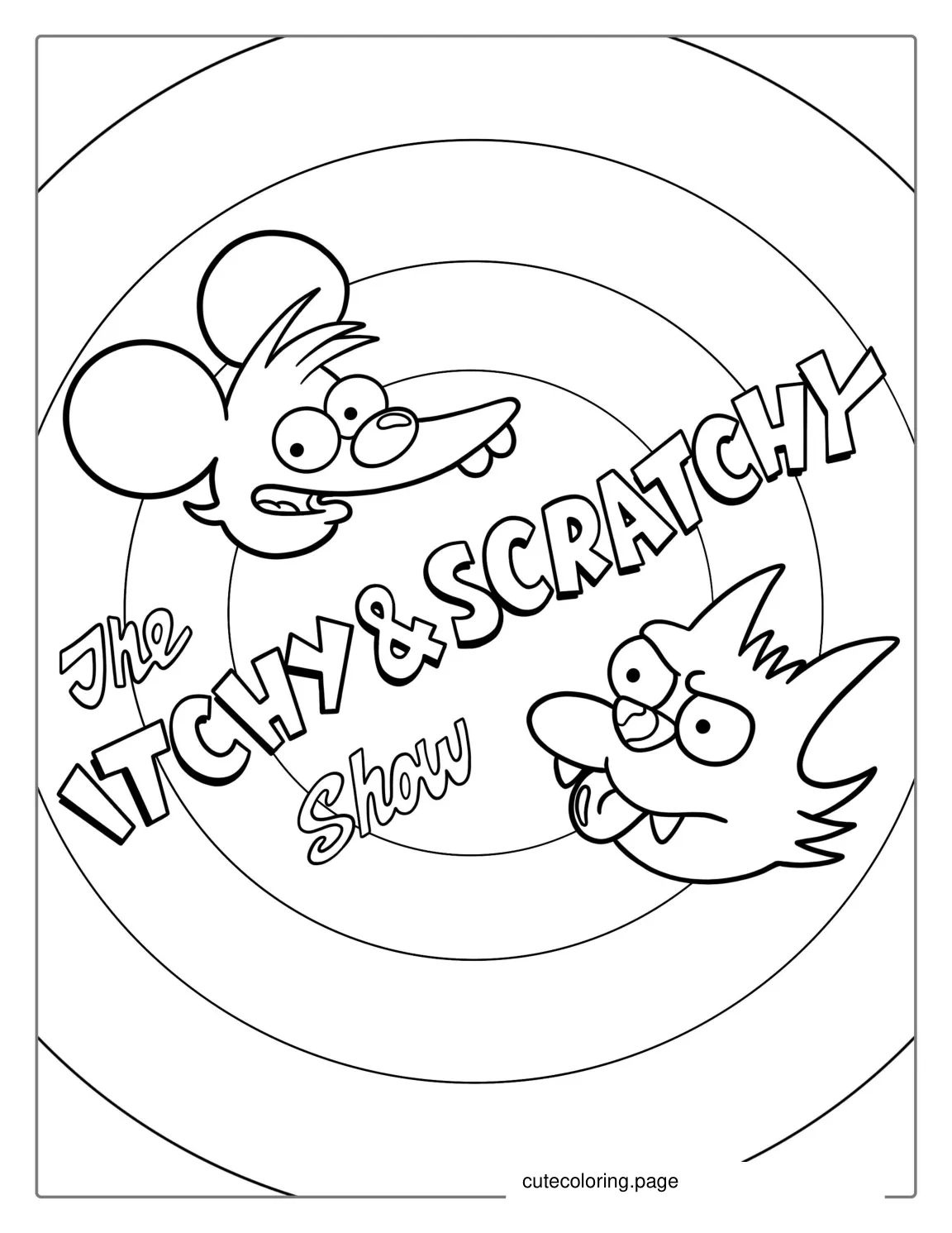 The Itchy And Scratchy Show Coloring Sheet coloring page