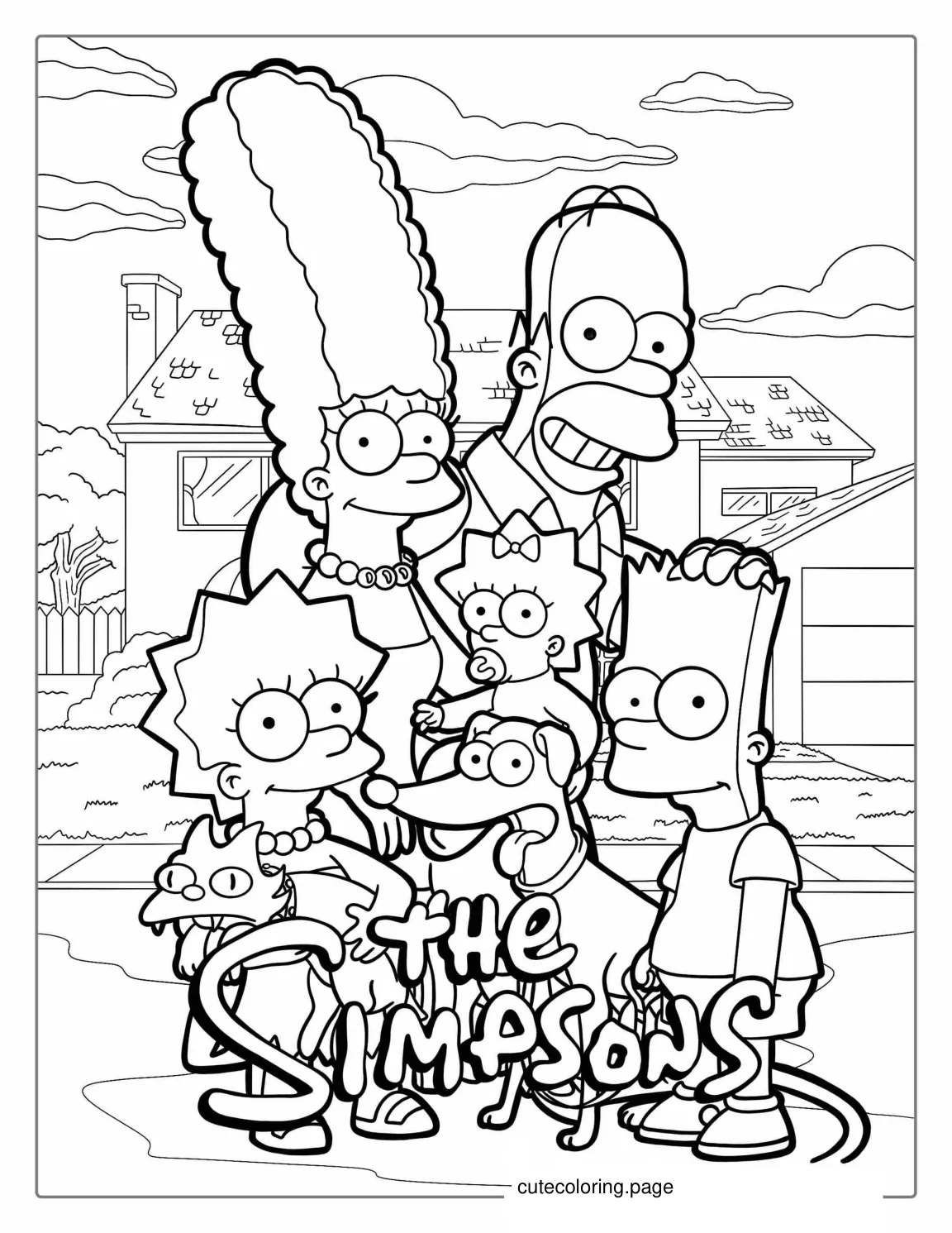 The Simpsons Family Coloring Page coloring page