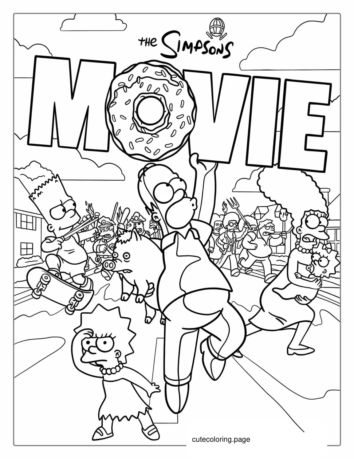 The Simpsons Movie Poster Coloring Sheet coloring page