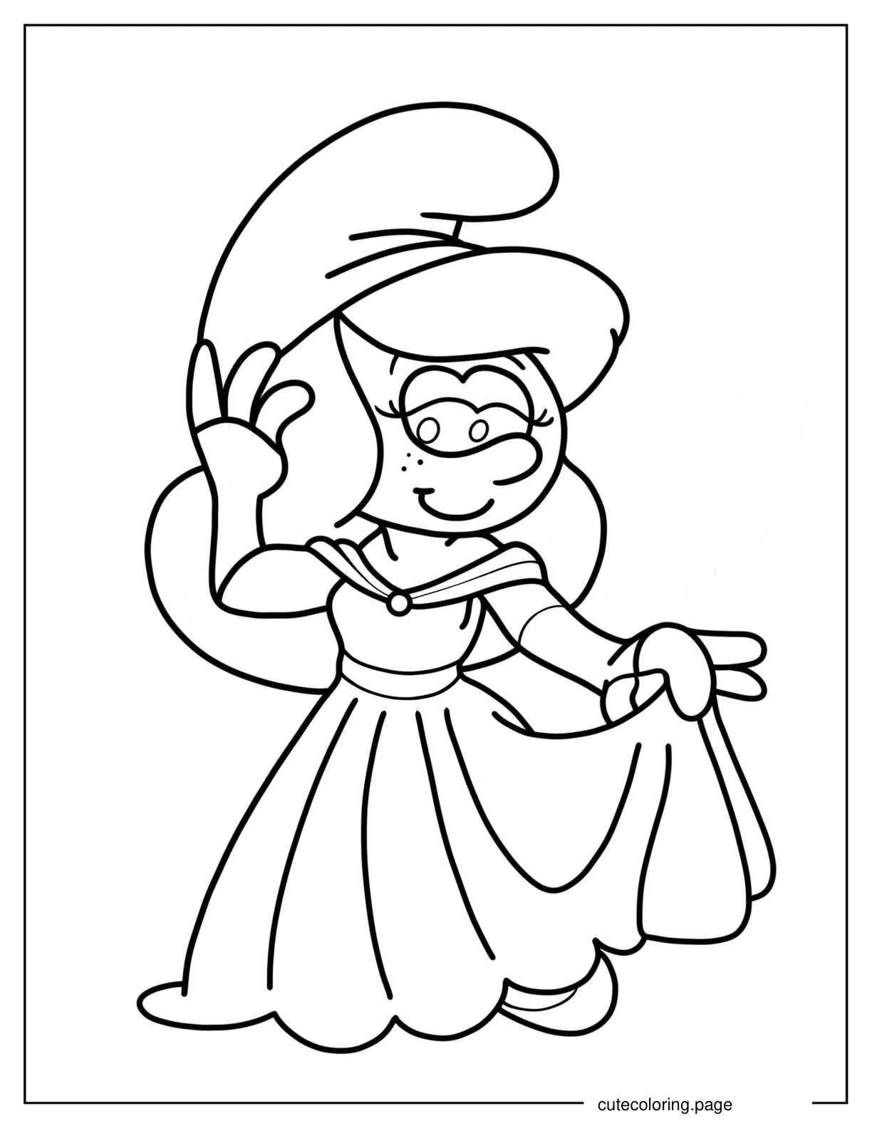 Cartoon Smurf Sassette Coloring In coloring page