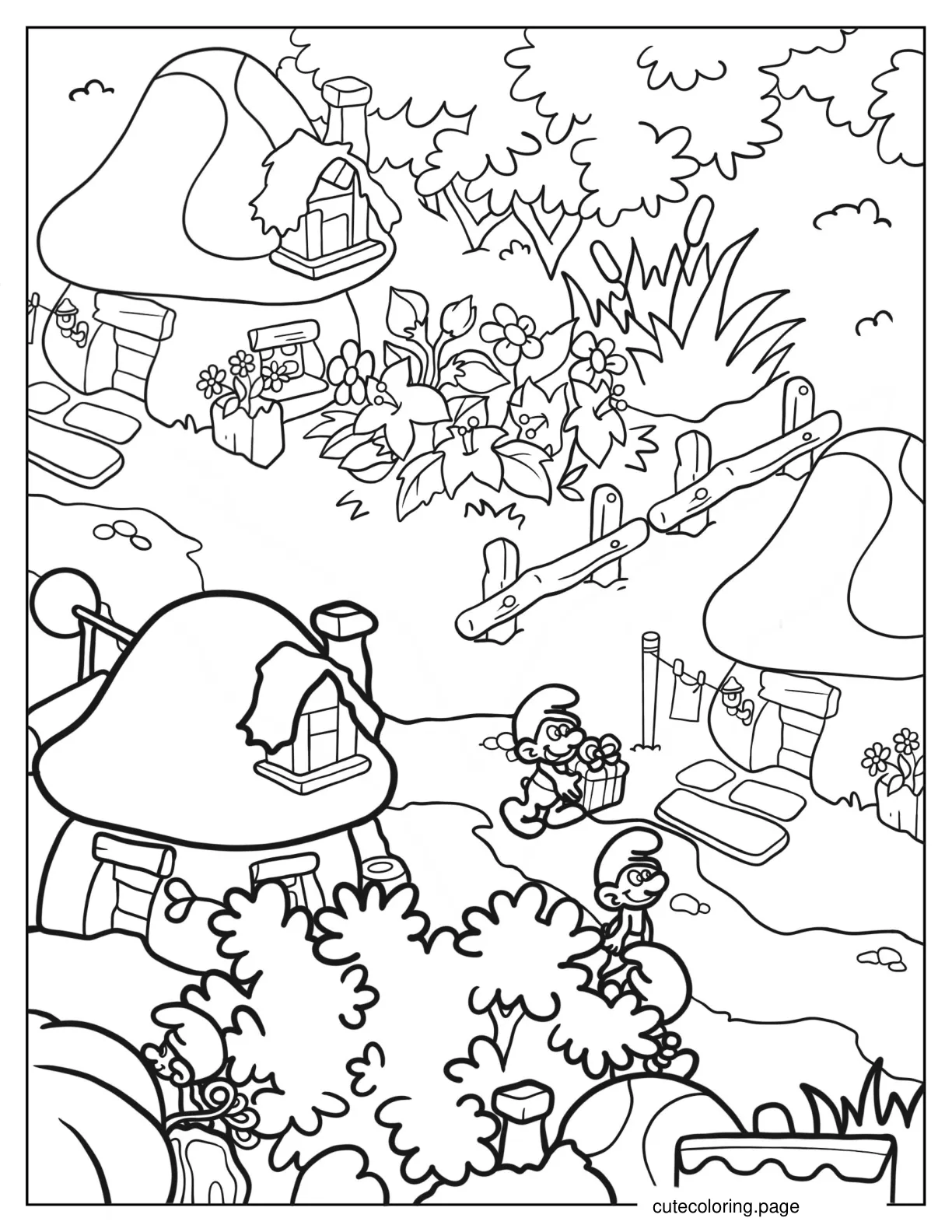 Coloring Page Of Smurf Village coloring page