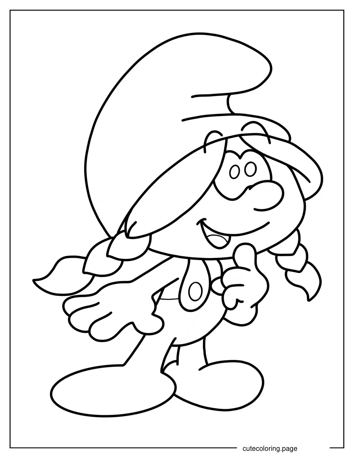 Coloring Sheet Of Cute Sassette Smurfling coloring page