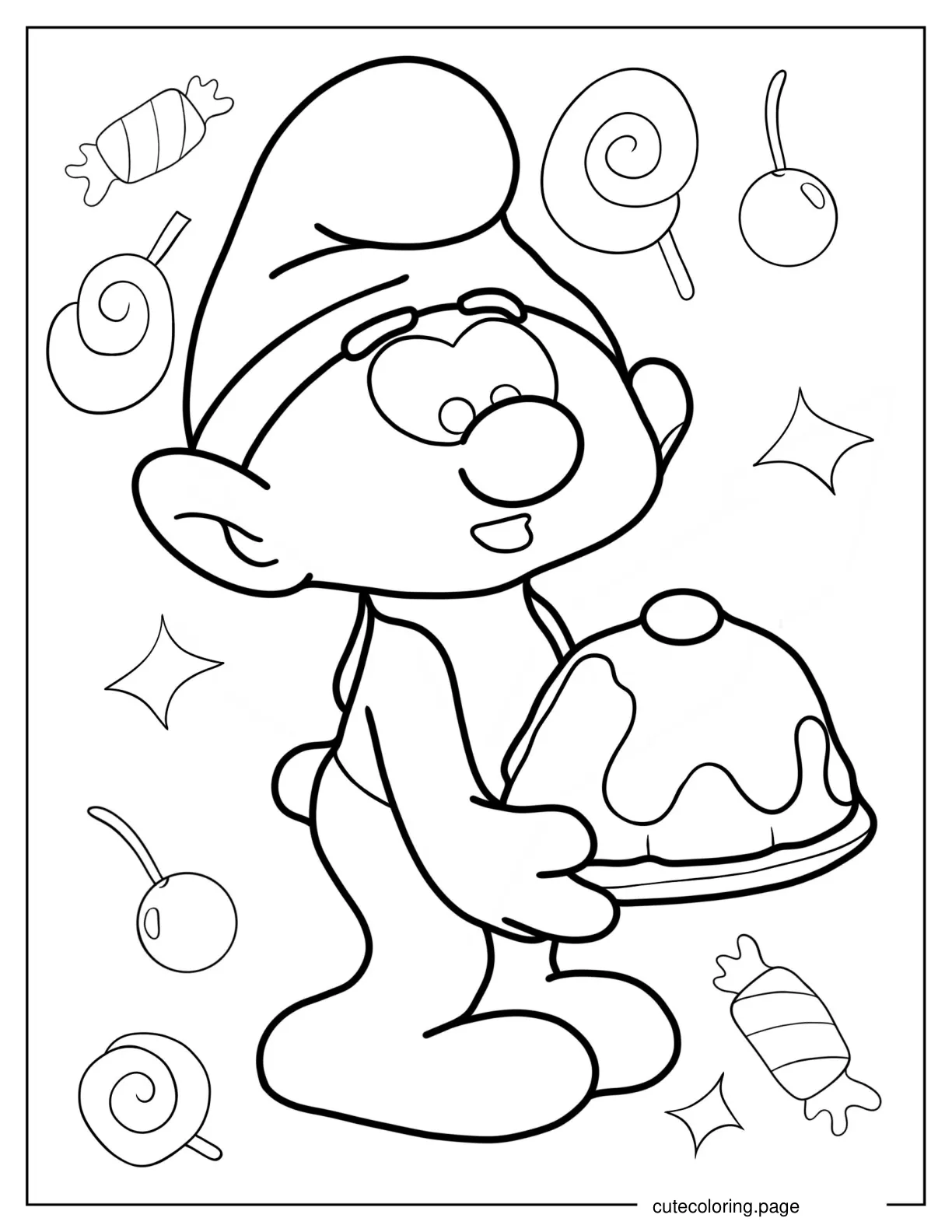 Schleich Greedy Smurf Coloring Page coloring page