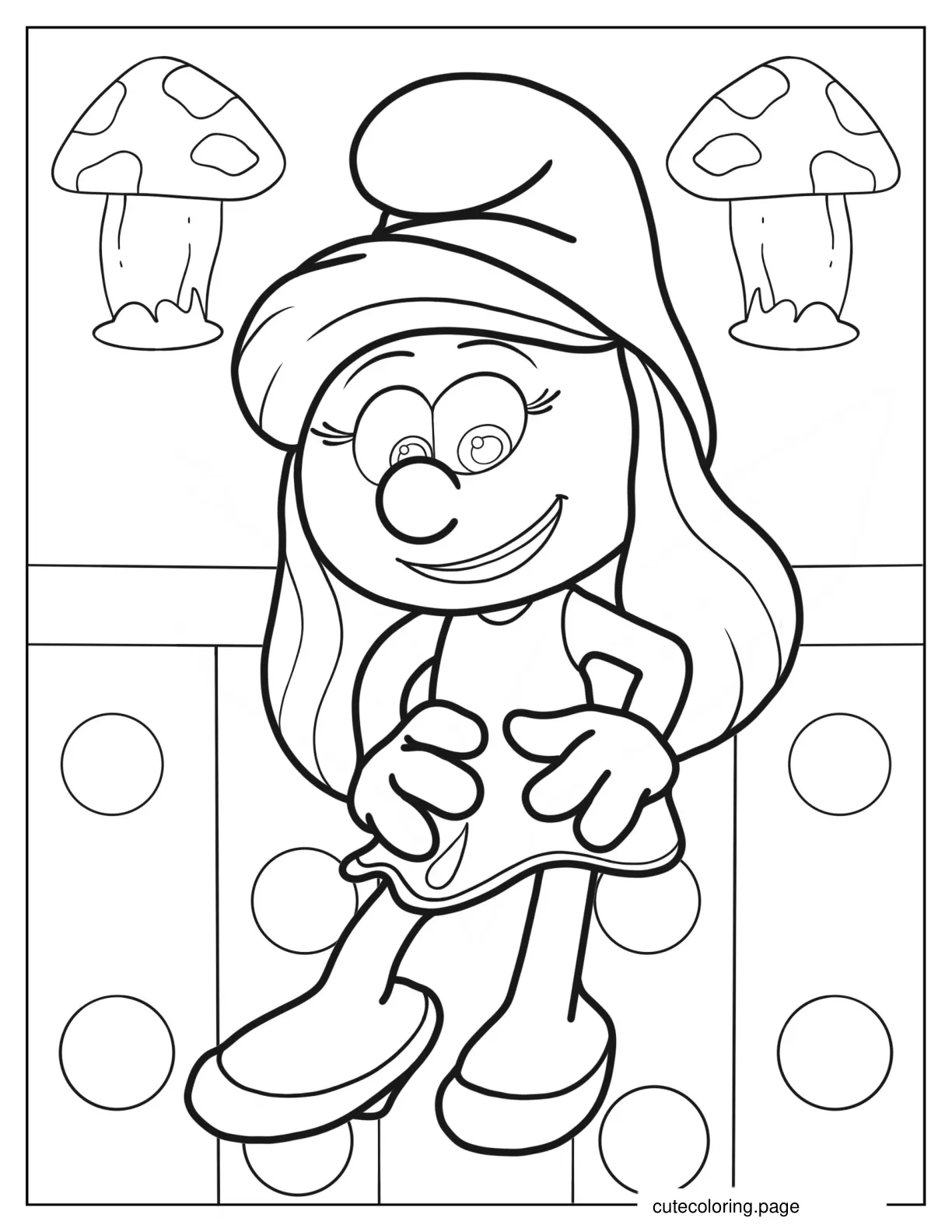 Smurfette In Pretty Dress coloring page