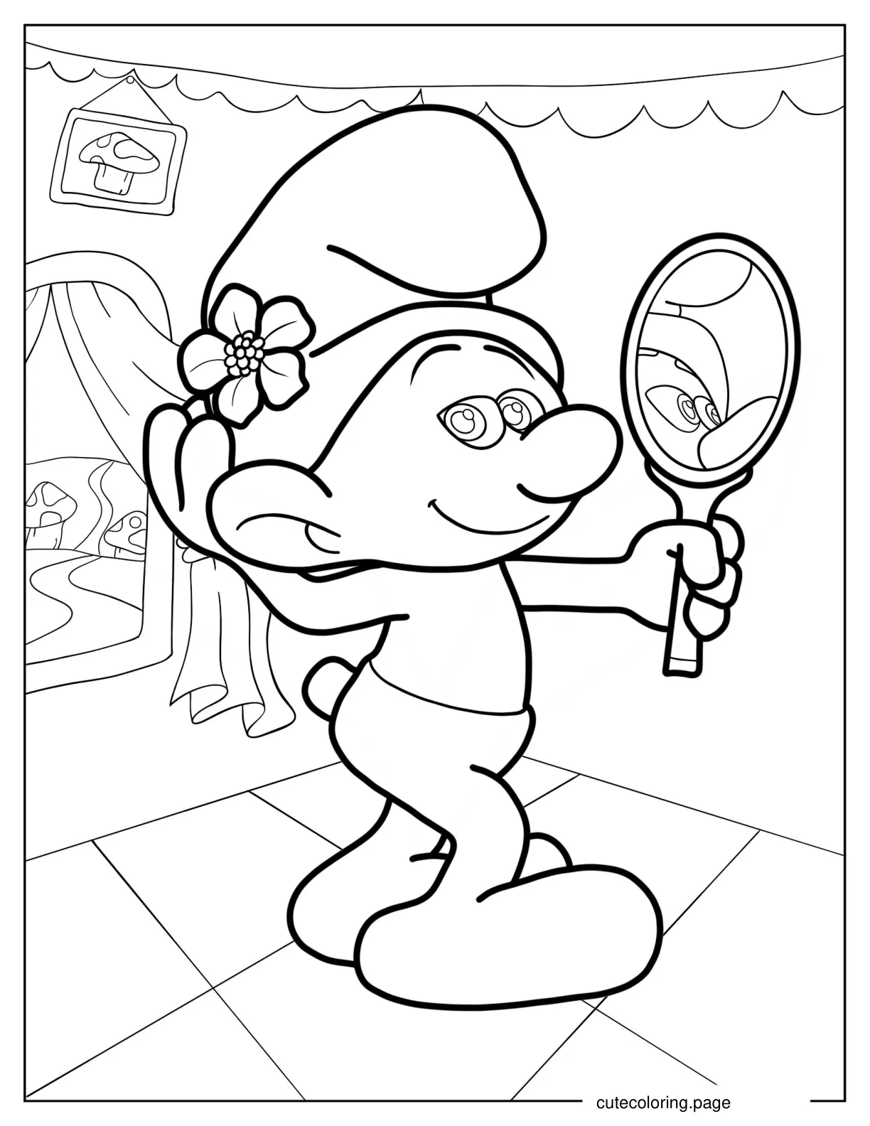 Vanity Smurf coloring page