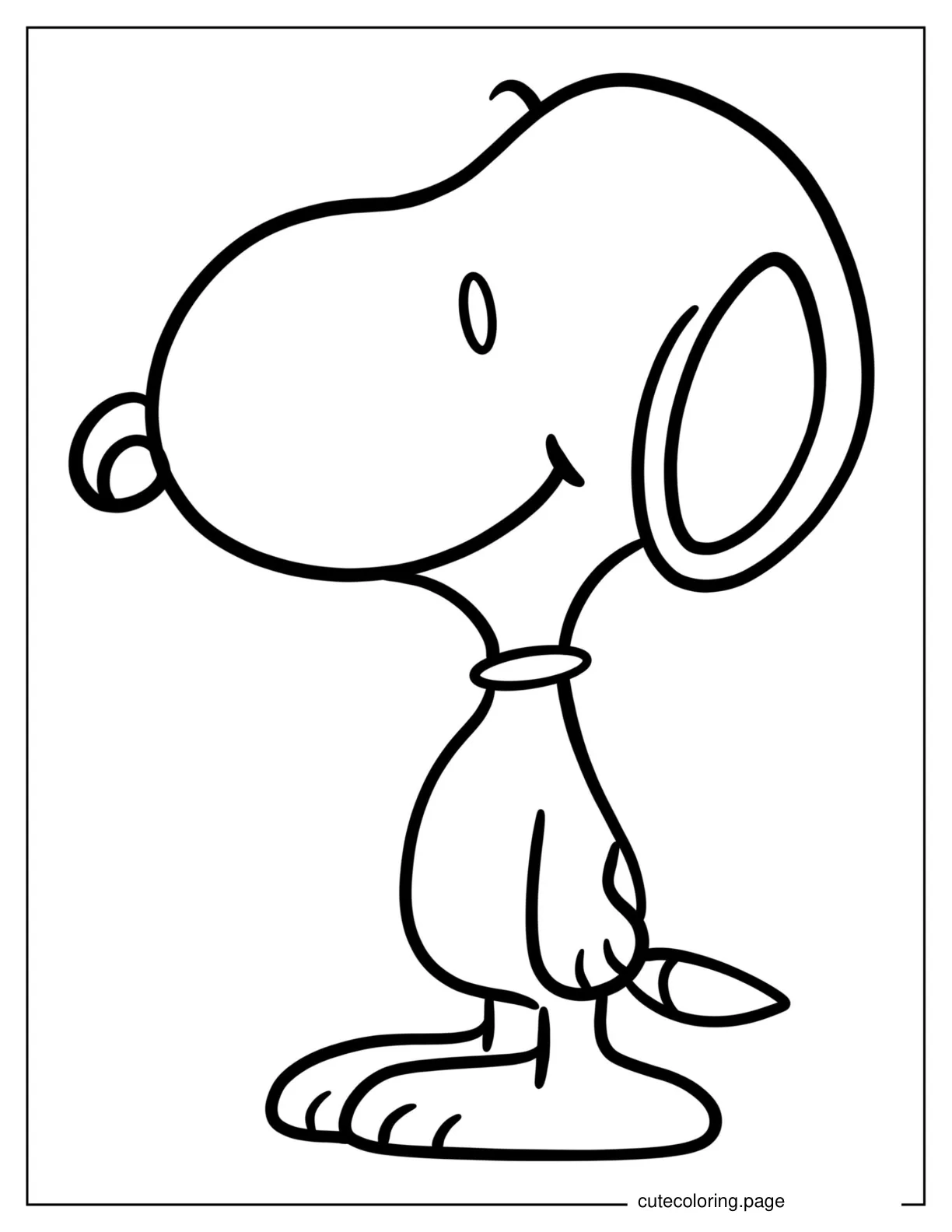 Easy Outline Of Snoopy To Color For Kids coloring page