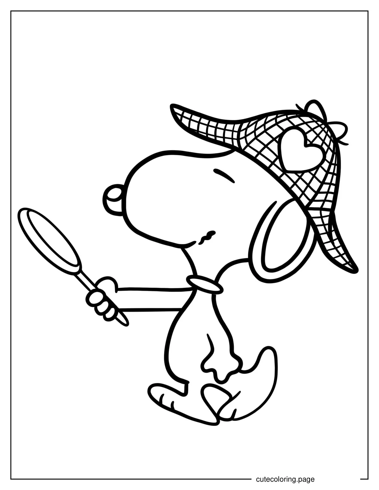 Snoopy As a Detective Coloring Sheet coloring page