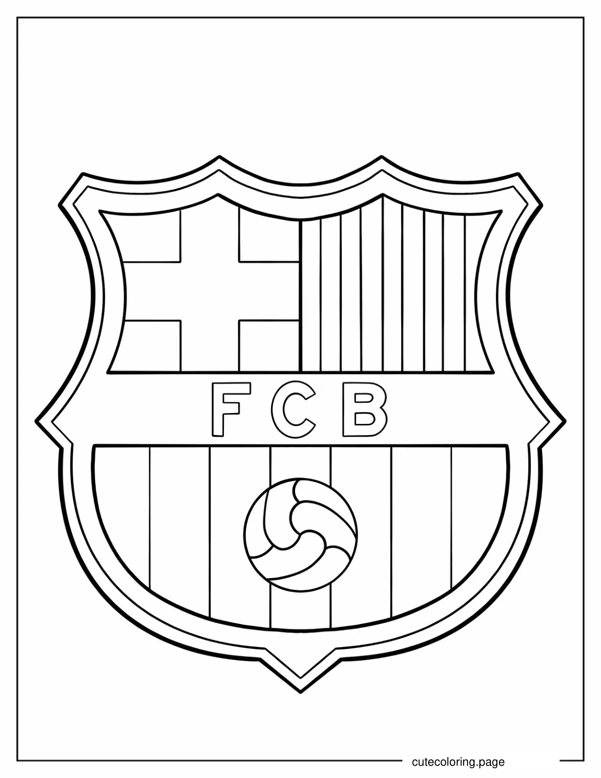 FC Barcelona Logo To Color coloring page