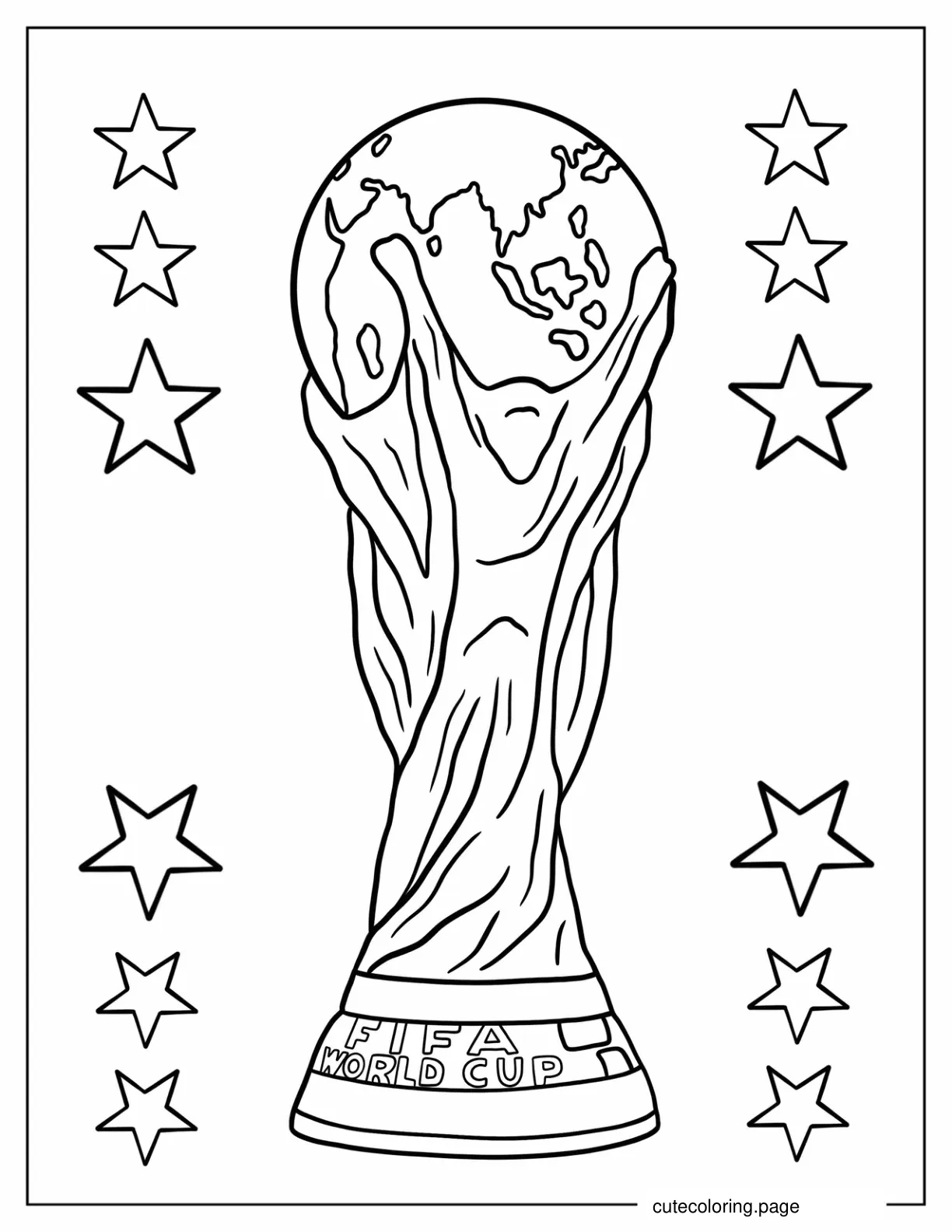 Fifa World Cup Trophy Coloring Sheet coloring page