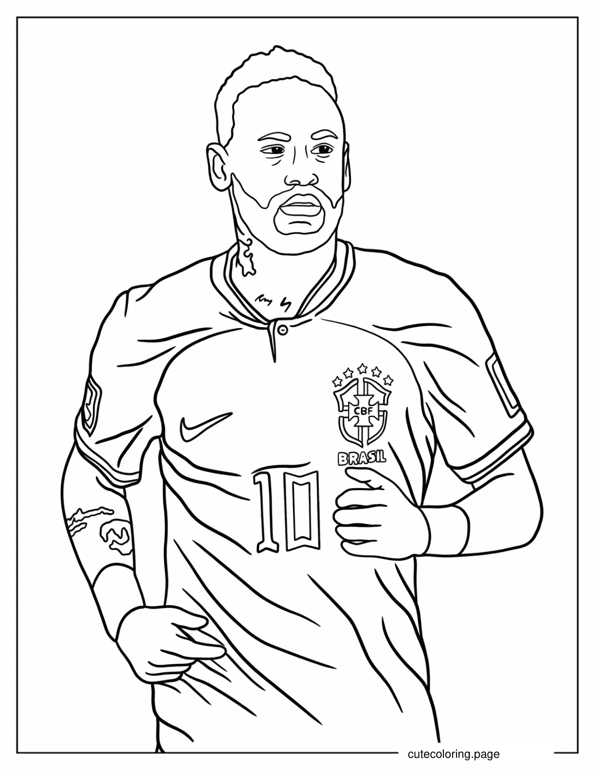 Neymar Brazilian Soccer Player To Color coloring page