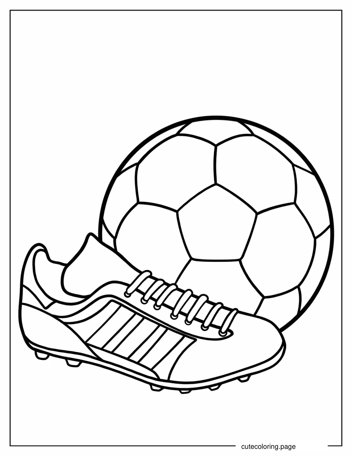 Soccer Boot And Ball To Color coloring page