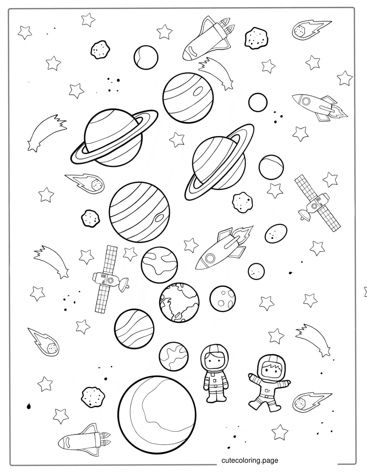 Cartoon Coloring Page Of The Solar System coloring page