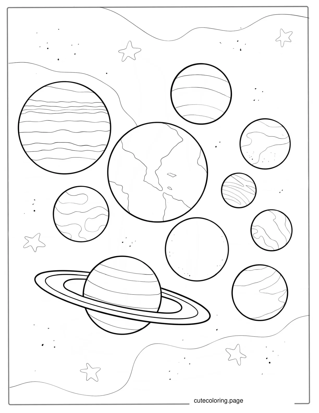 Detailed Planets In The Solar System coloring page