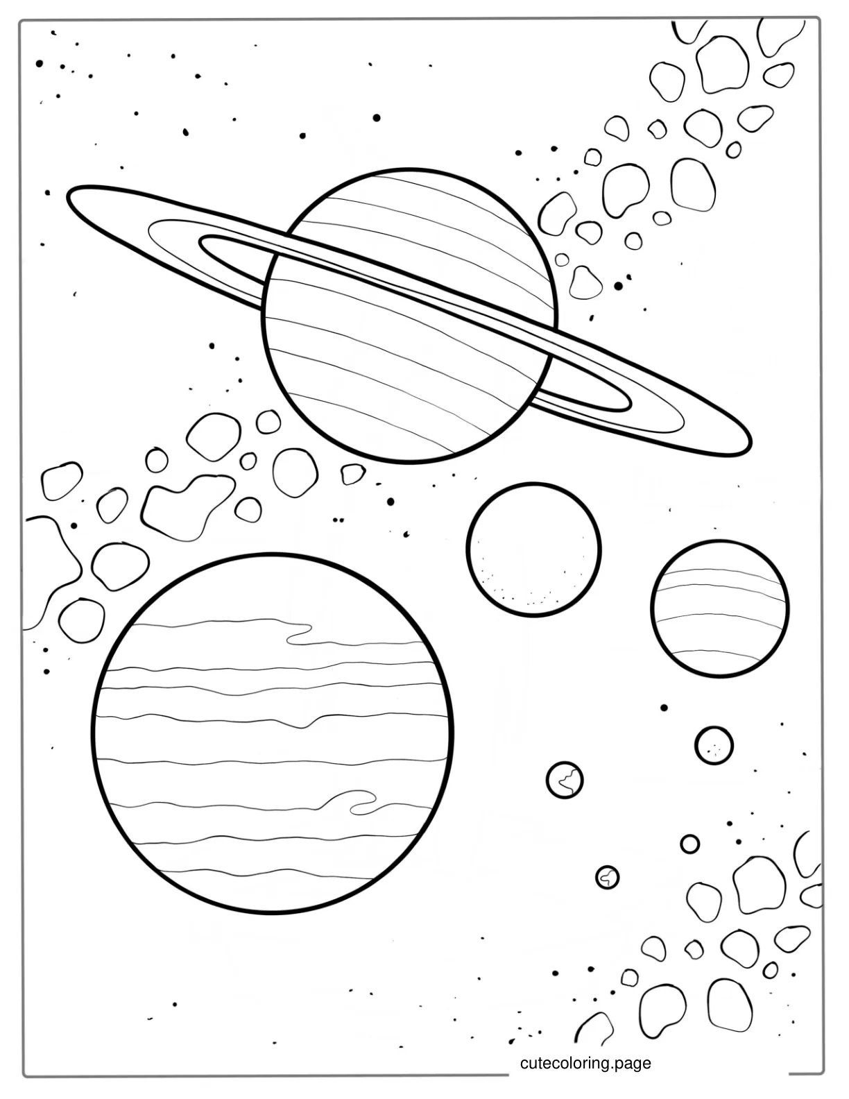 Plants In The Solar System To Scale coloring page