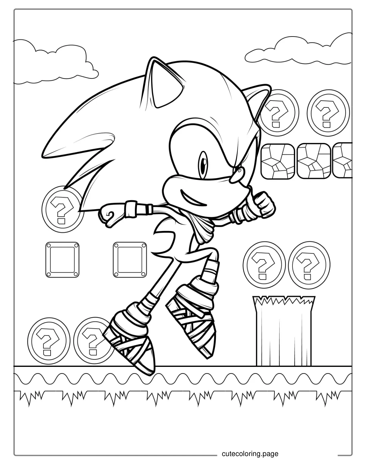 2D Super Sonic In Game coloring page